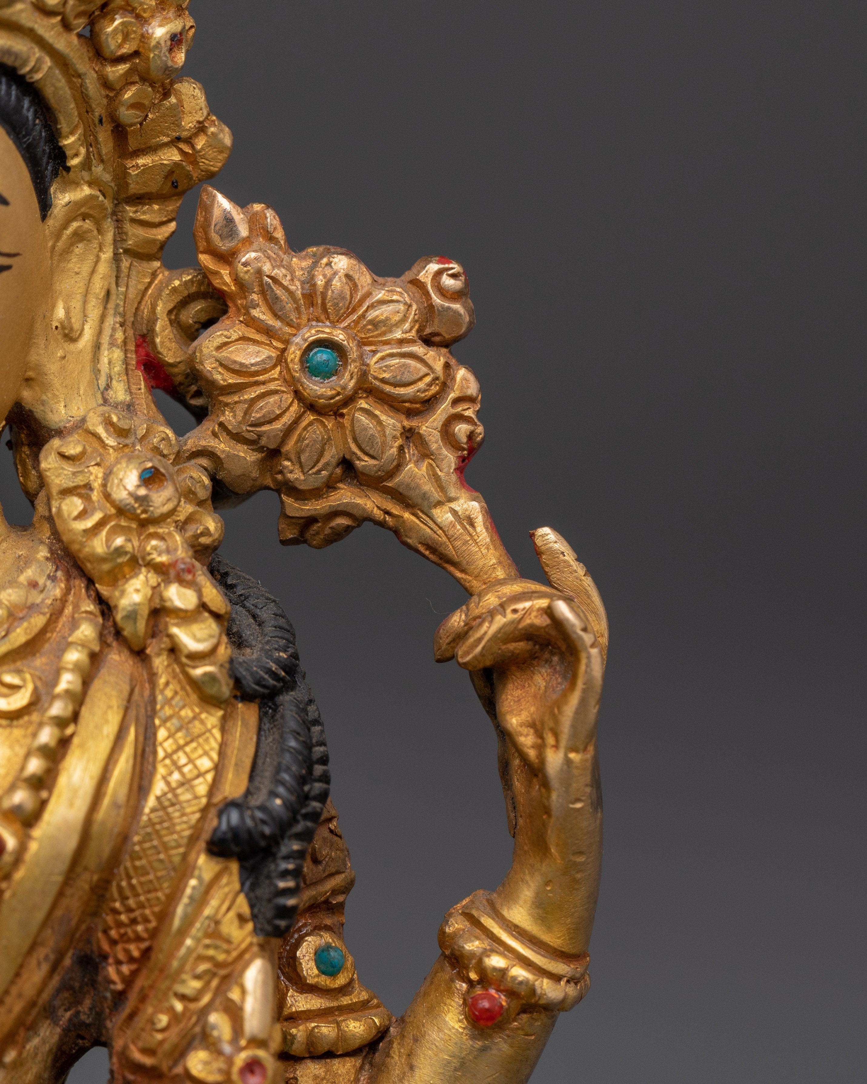 Tibetan Chenrezig Deity Statue | Handcrafted Golden Buddha of Compassion
