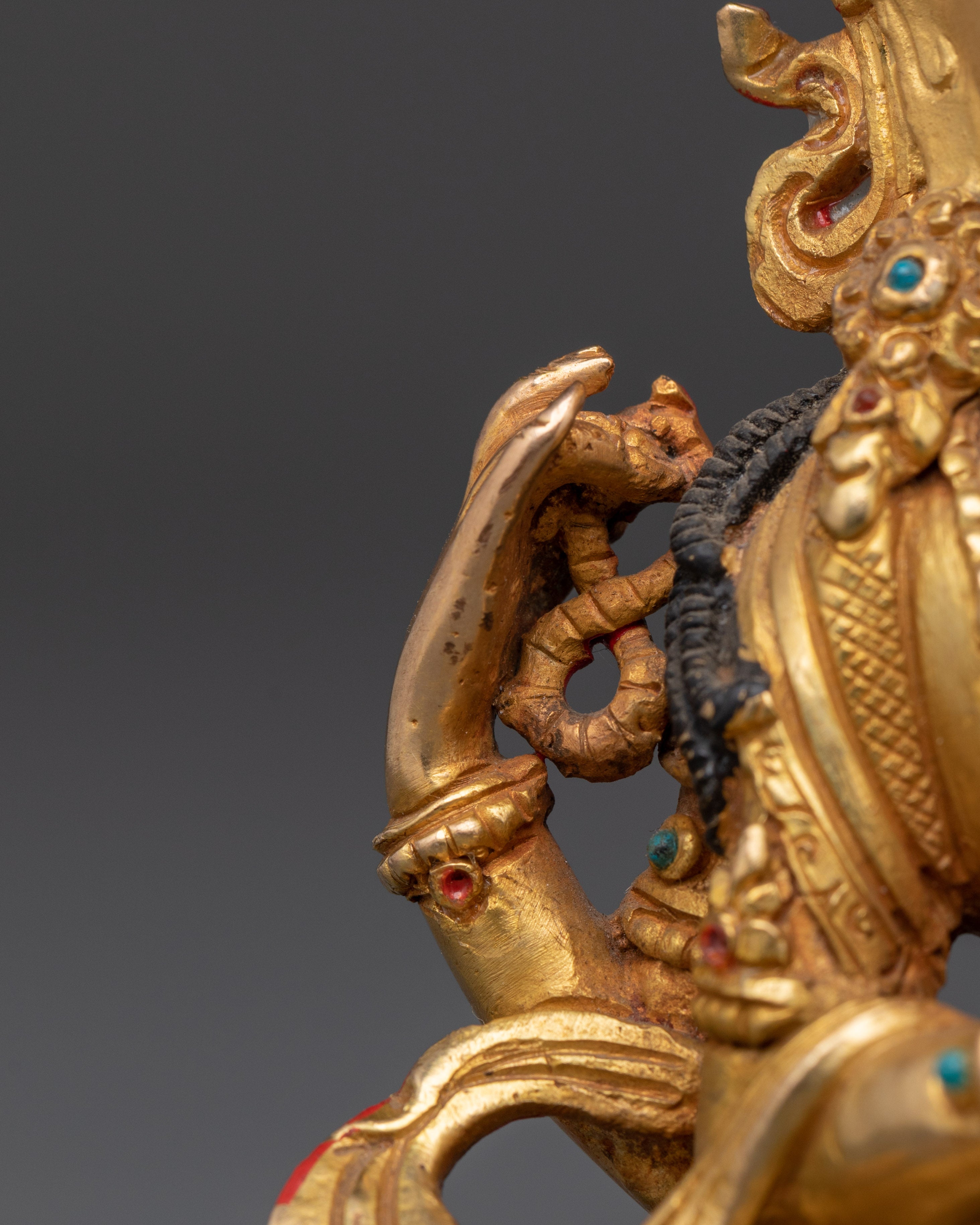 Tibetan Chenrezig Deity Statue | Handcrafted Golden Buddha of Compassion