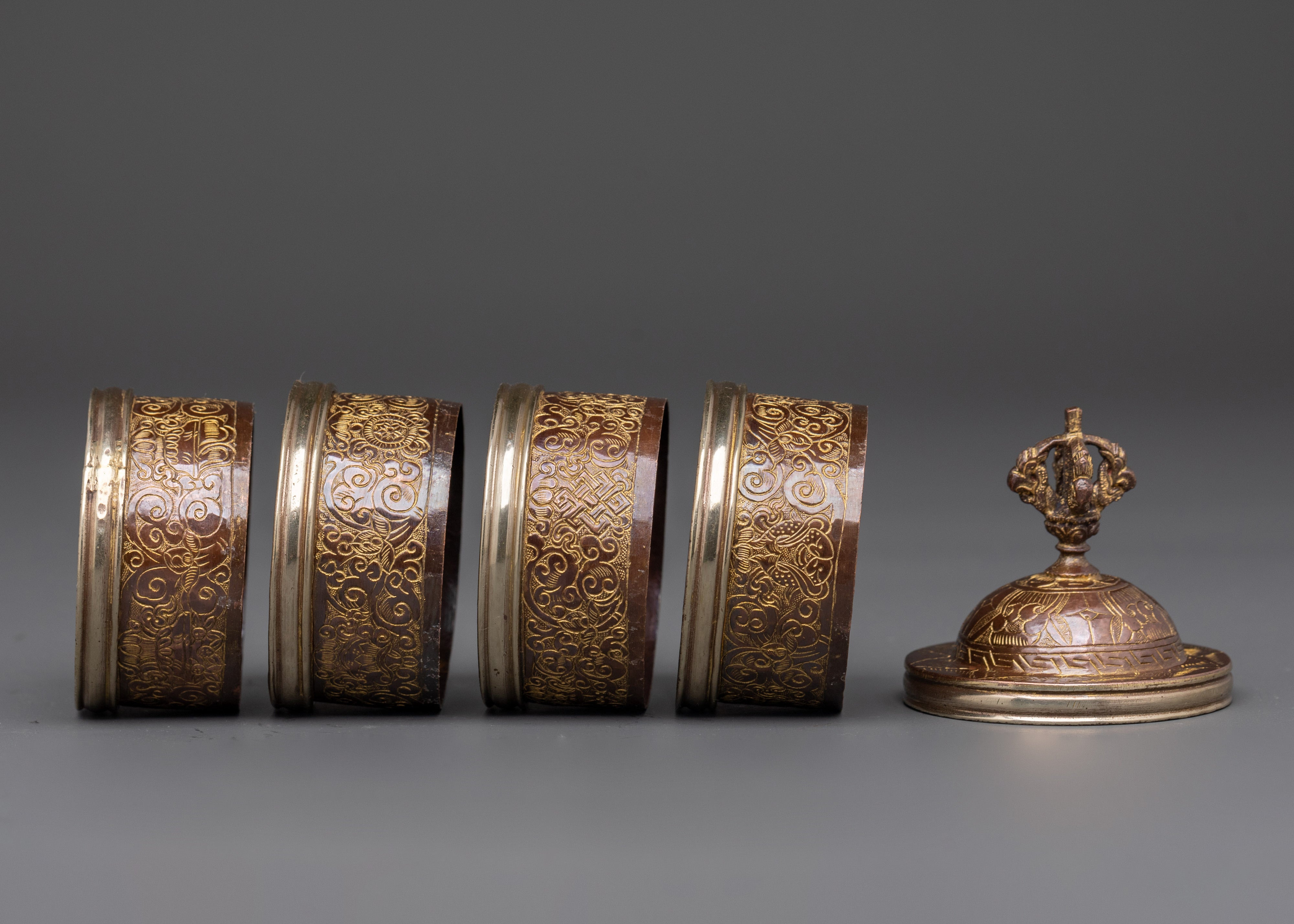 Handcrafted Copper & Brass Rice Pot for Ritual Offerings | Buddhist Ritual Item