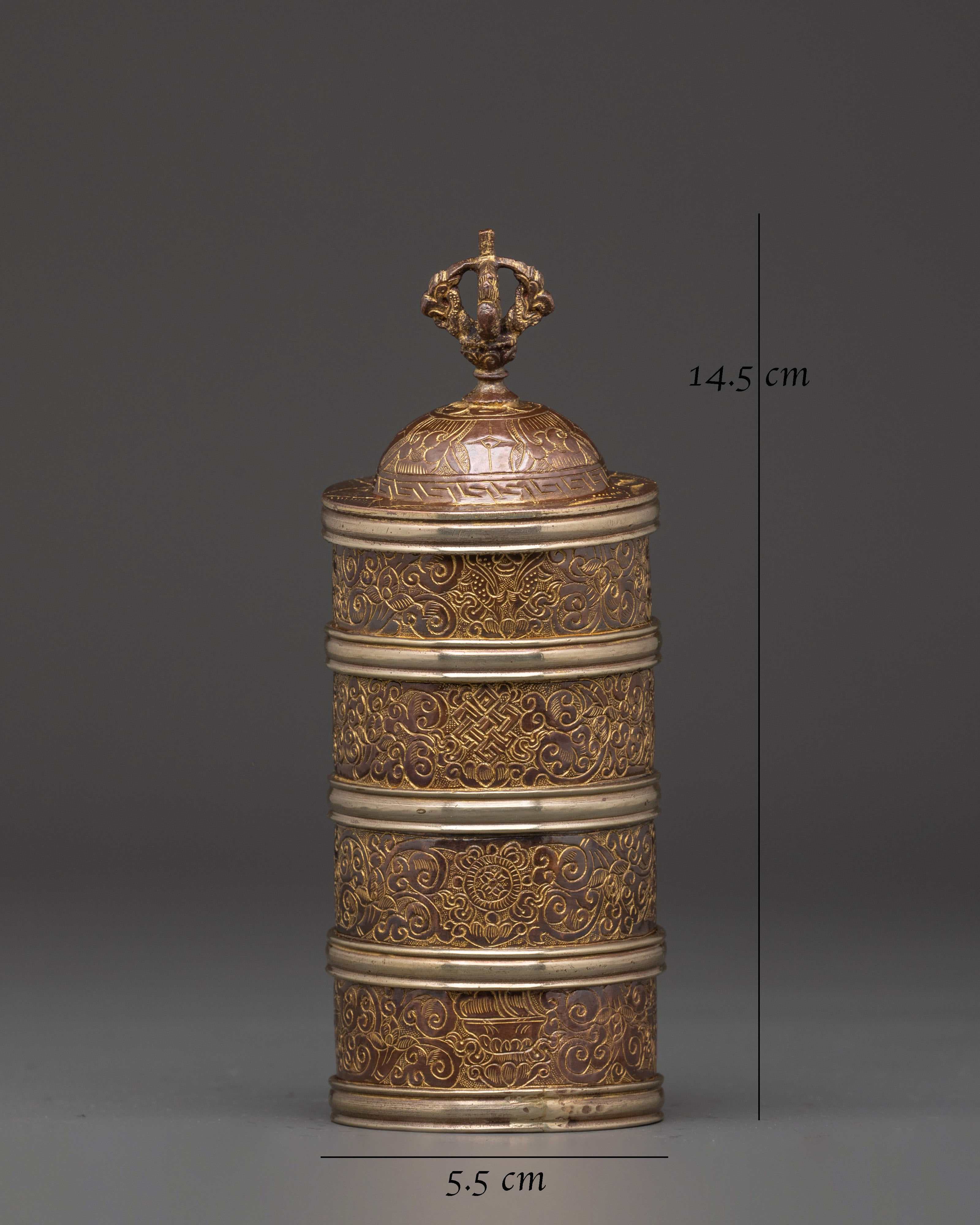 Handcrafted Copper & Brass Rice Pot for Ritual Offerings | Buddhist Ritual Item