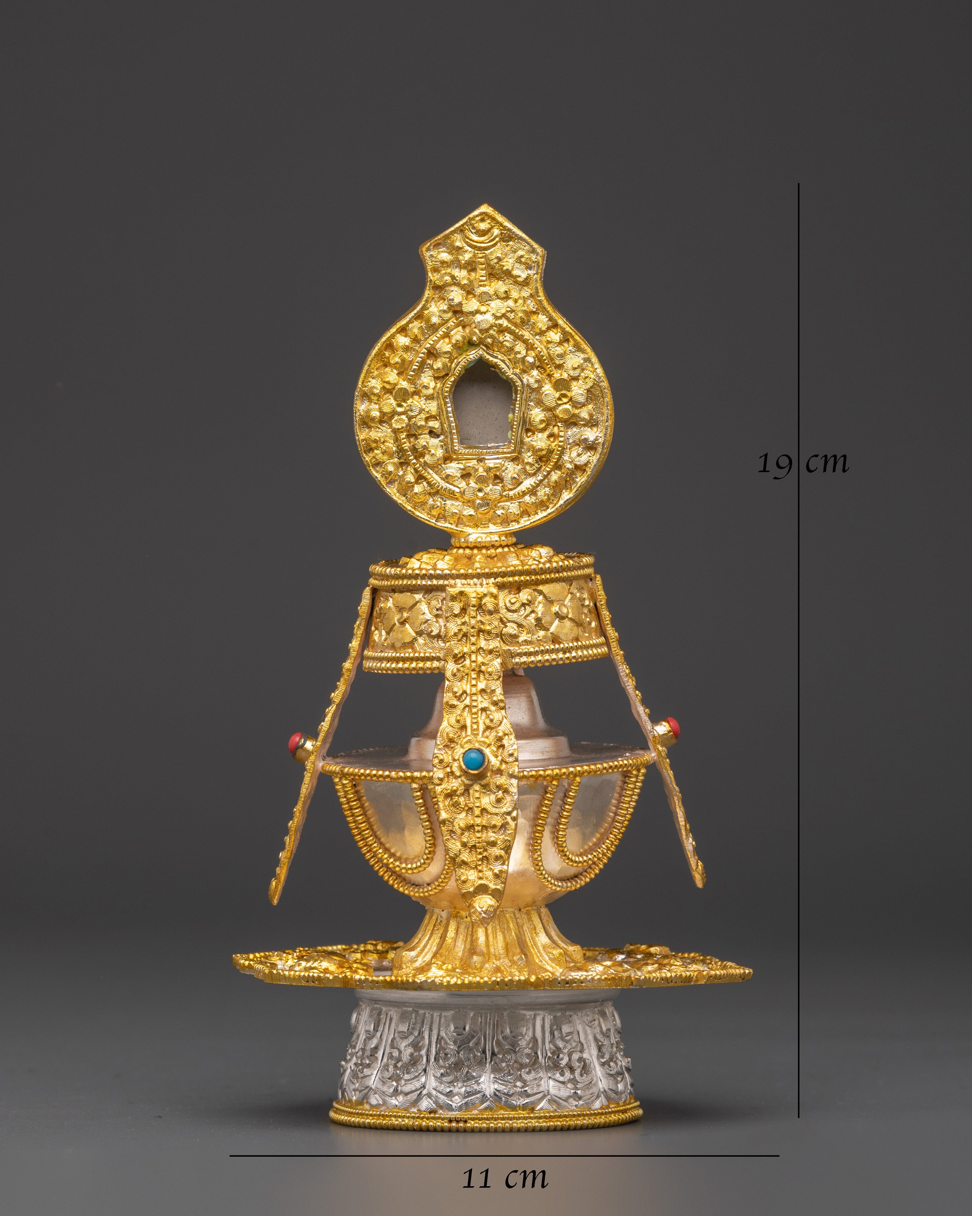Handcrafted Silver Plated Long Life Vase | Ideal for Tibetan Rituals Spiritual Blessings