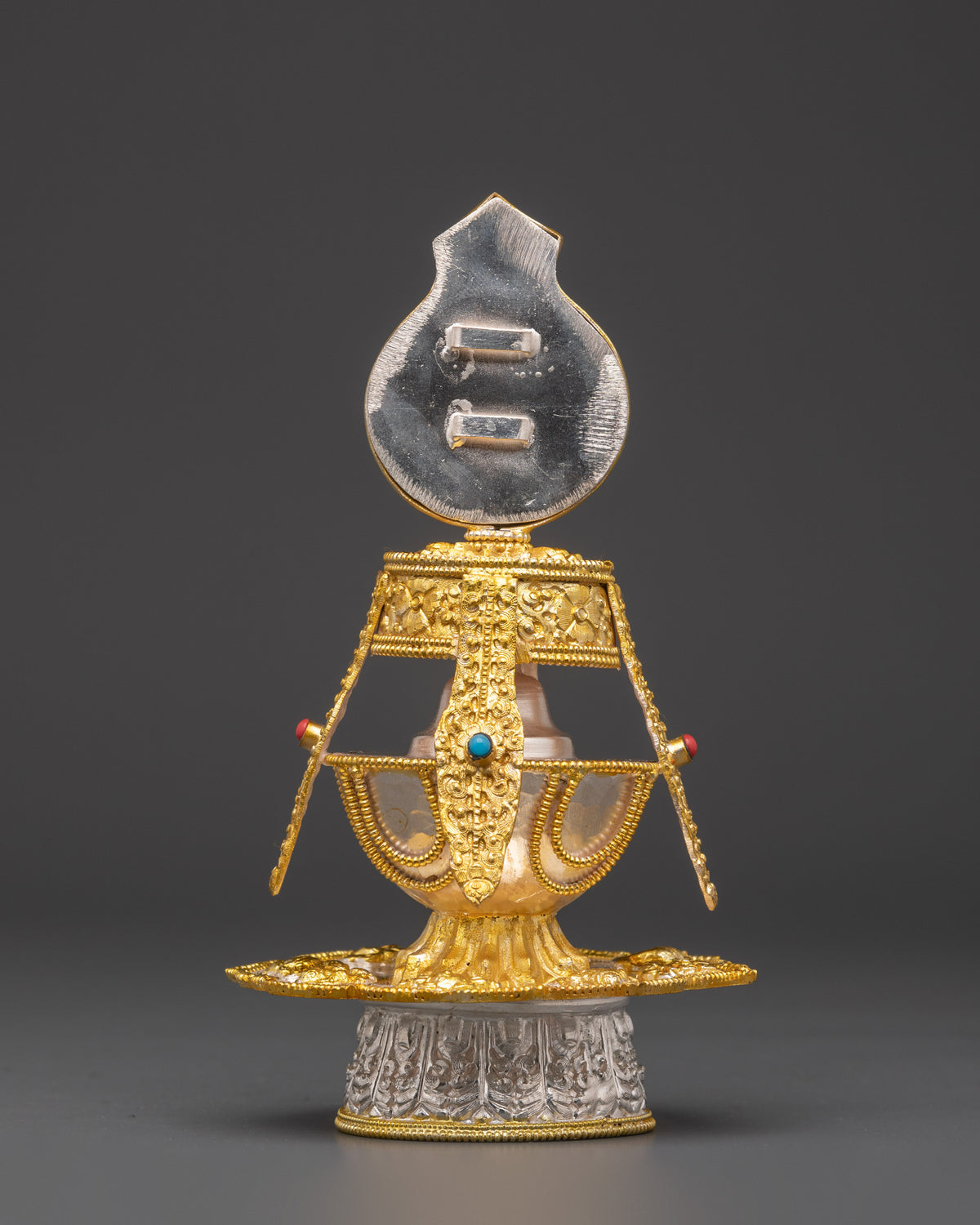 Handcrafted Silver Plated Long Life Vase | Ideal for Tibetan Rituals Spiritual Blessings