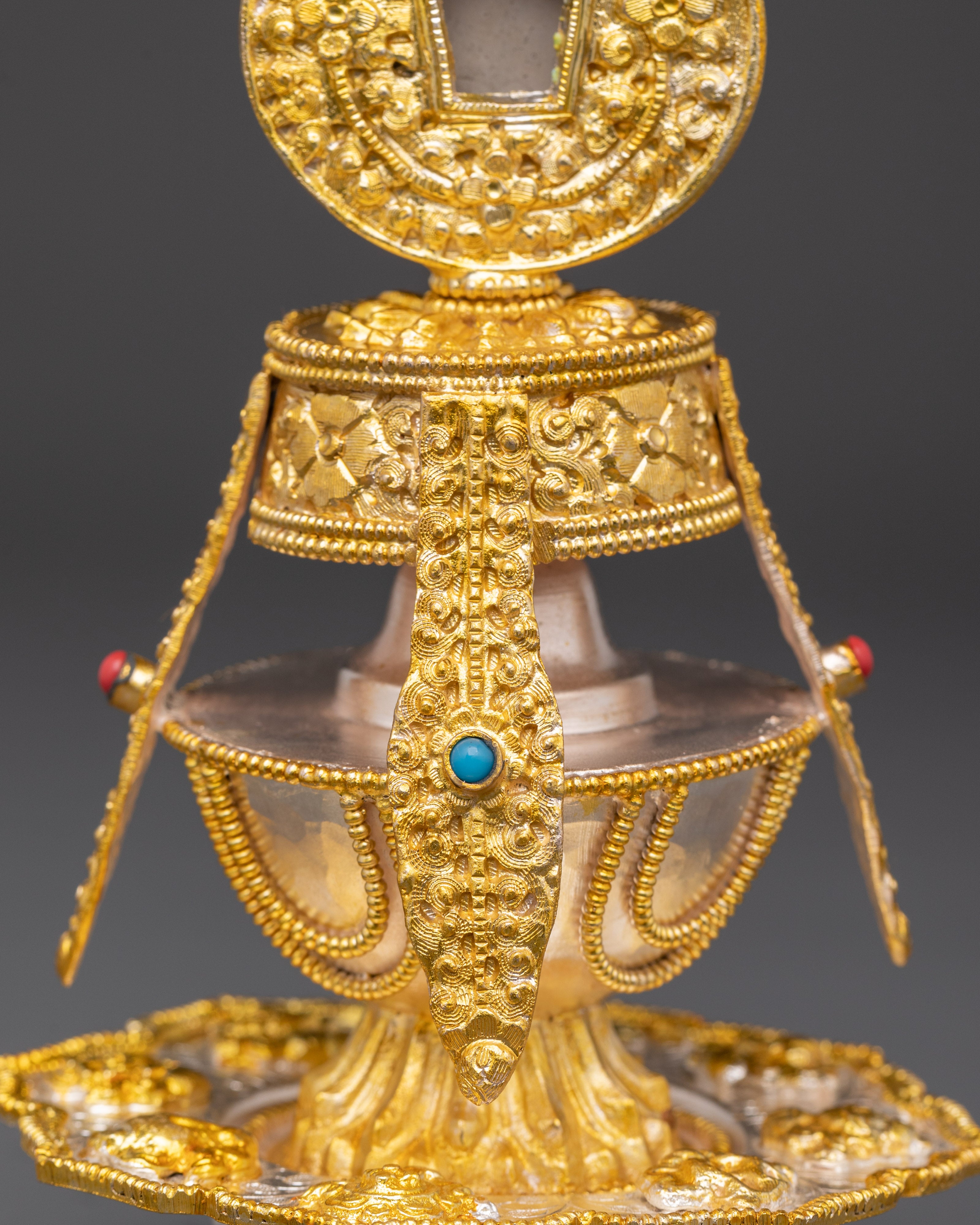 Handcrafted Silver Plated Long Life Vase | Ideal for Tibetan Rituals Spiritual Blessings