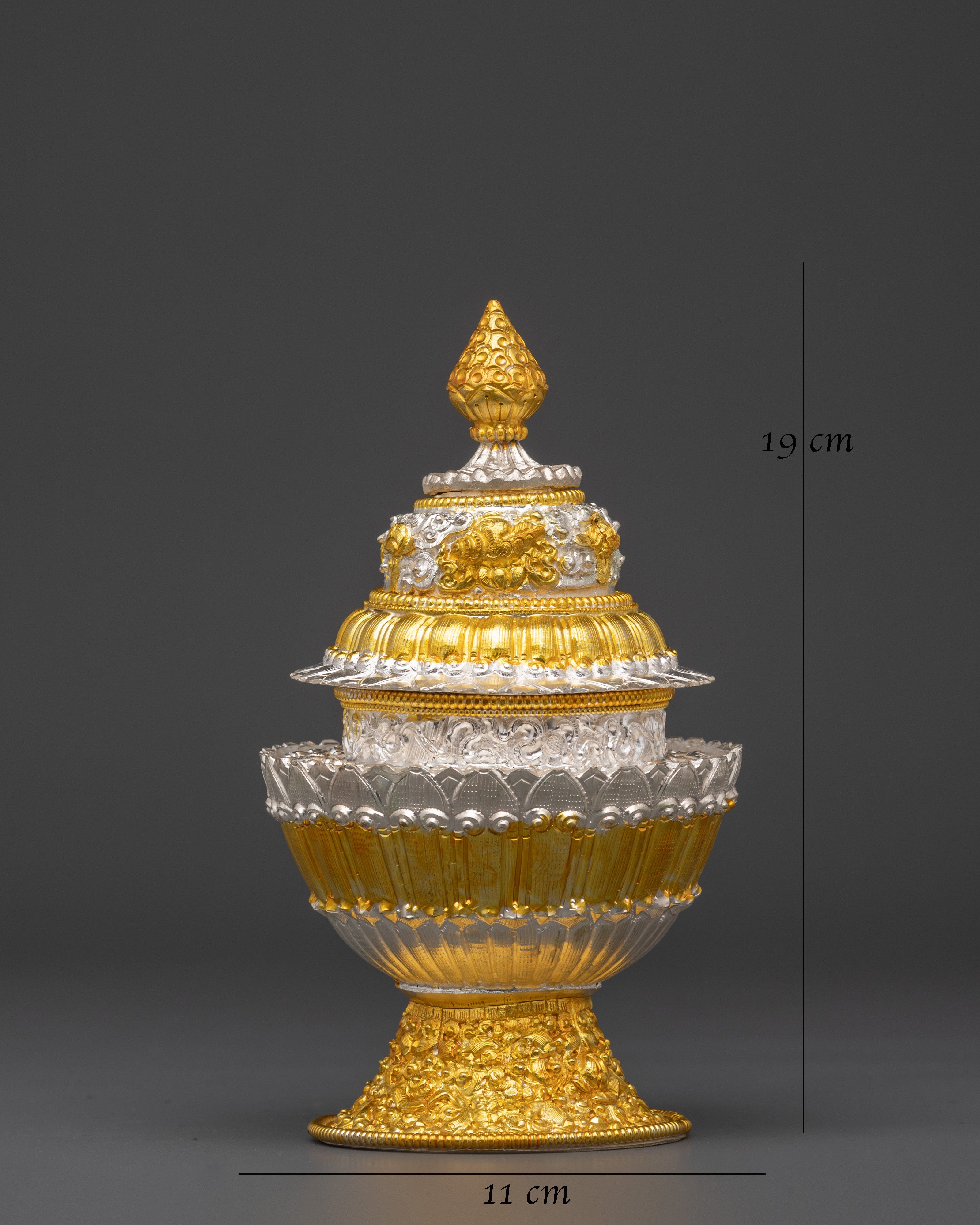 Handcrafted Nepalese Copper Rice Pot | Electro Gold & Silver Plated Design
