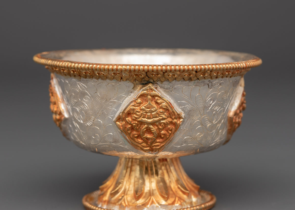 Prayer Offering Bowls Set | Copper, Silver & Gold Plated Ritual Bowls