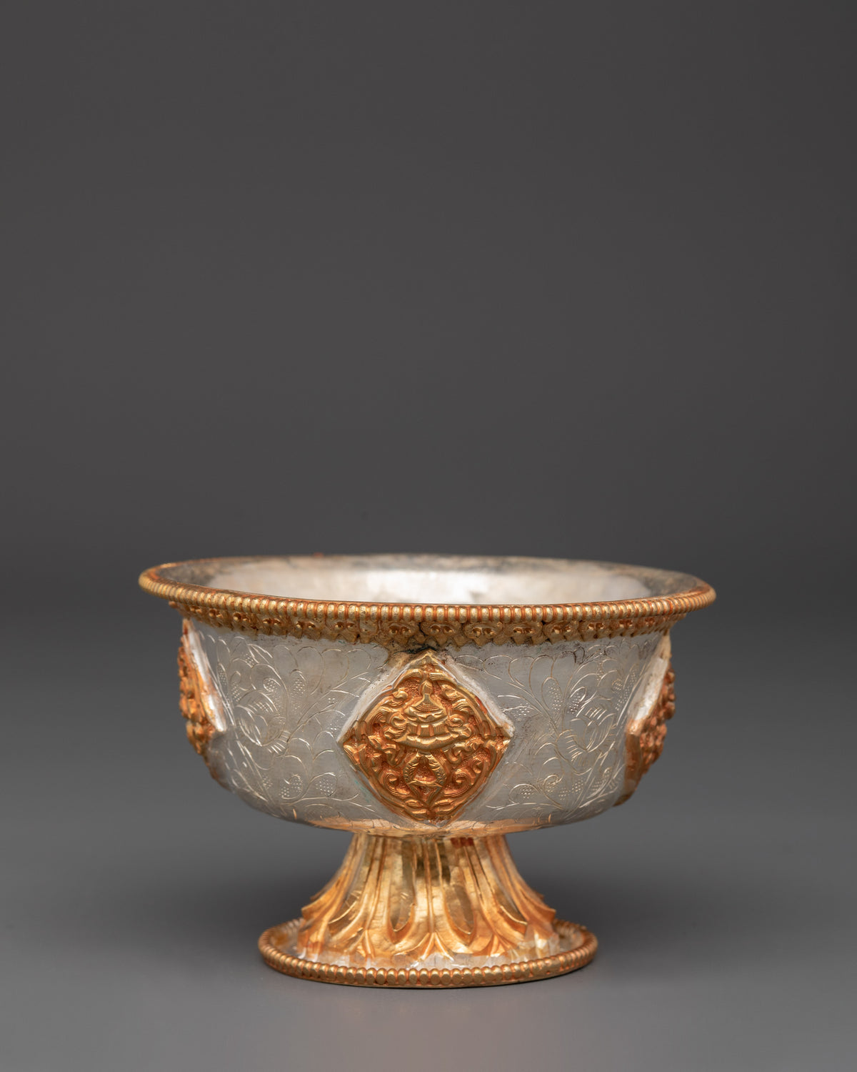 Prayer Offering Bowls Set | Copper, Silver & Gold Plated Ritual Bowls