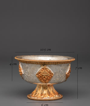 Prayer Offering Bowls Set | Copper, Silver & Gold Plated Ritual Bowls