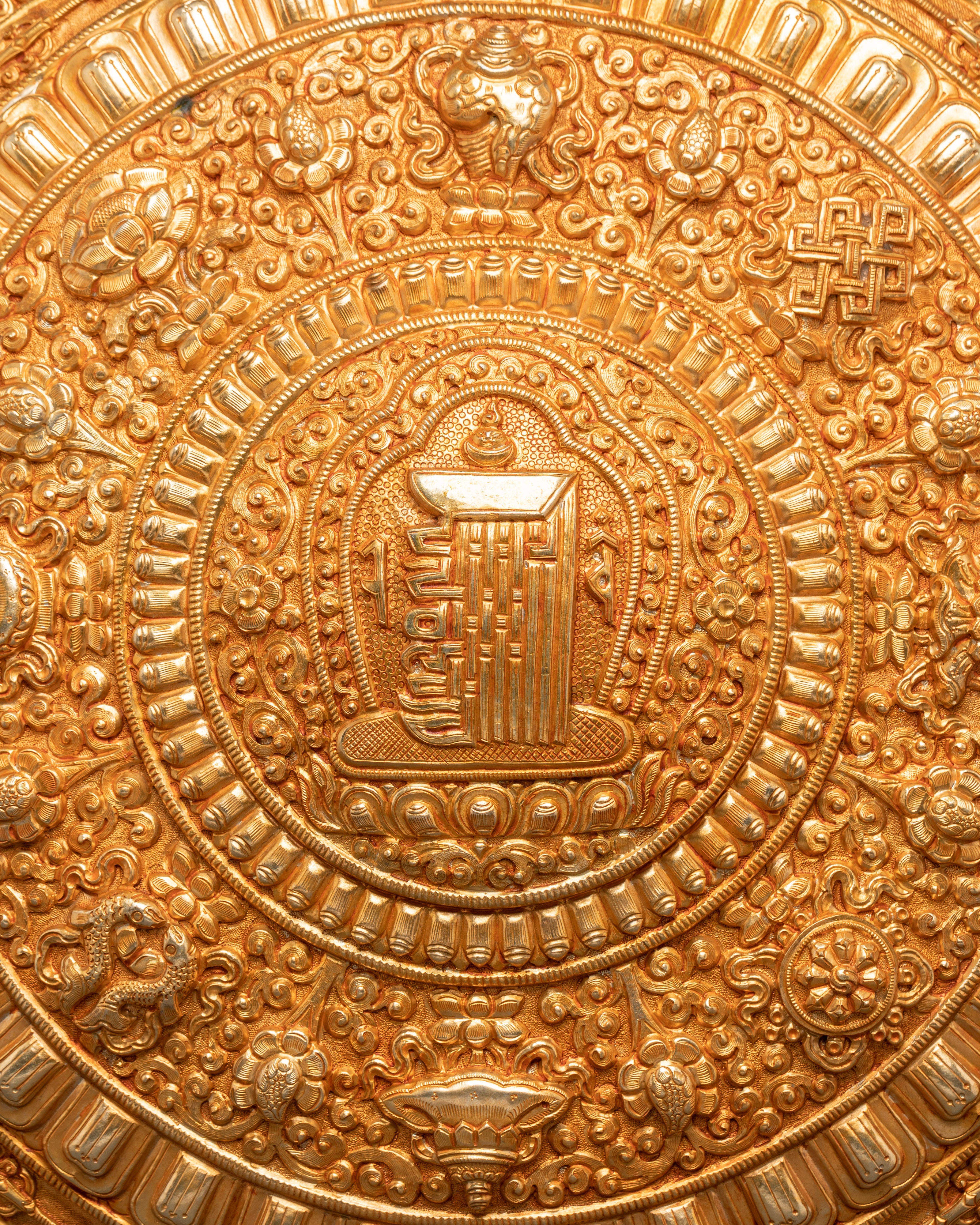 Handcrafted Zen Mandala Wall Hanging | Sacred Copper & Gold Plated Art