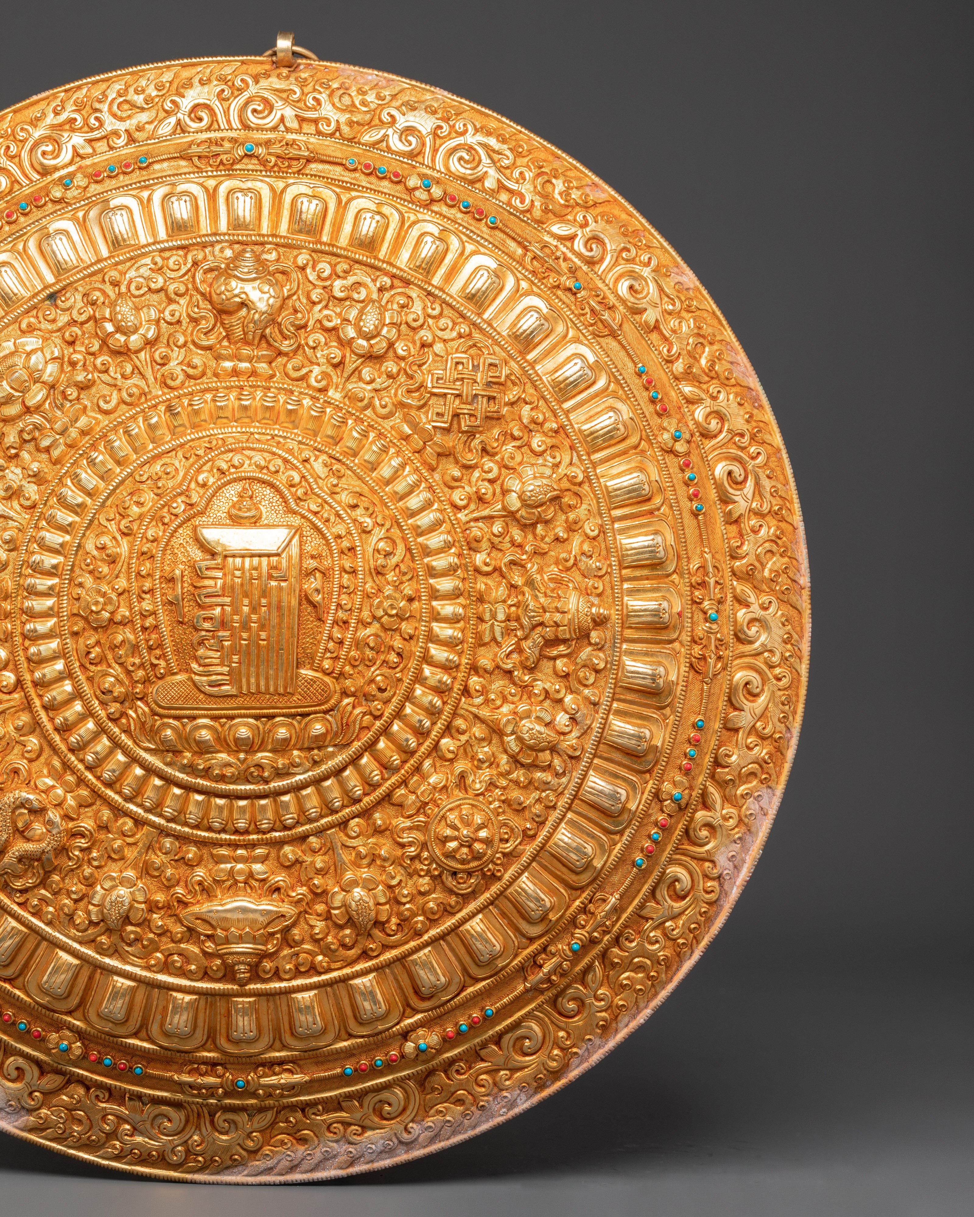 Handcrafted Zen Mandala Wall Hanging | Sacred Copper & Gold Plated Art
