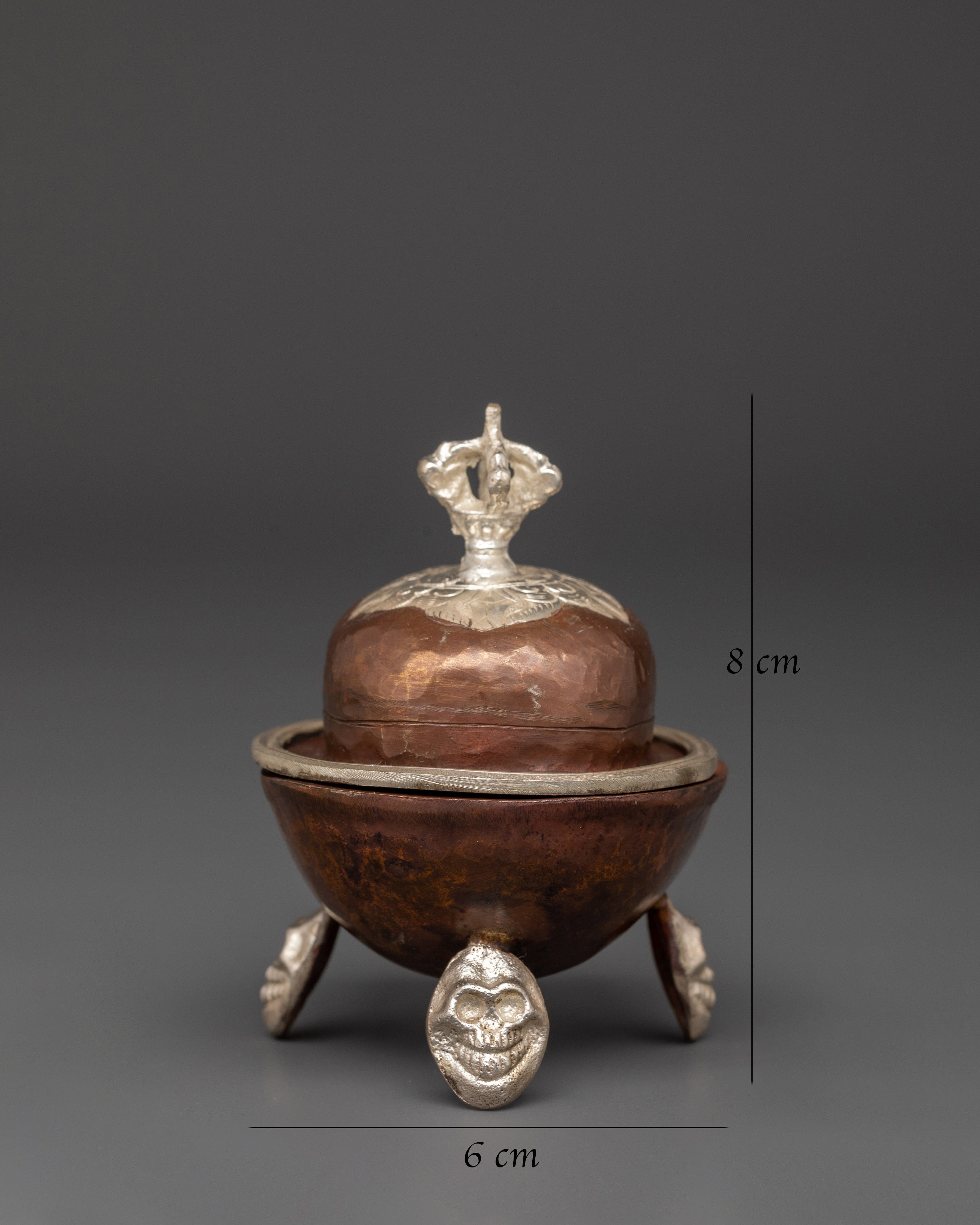 Traditional Tibetan Kapala Set | Skull Cup for Buddhist Ceremonies