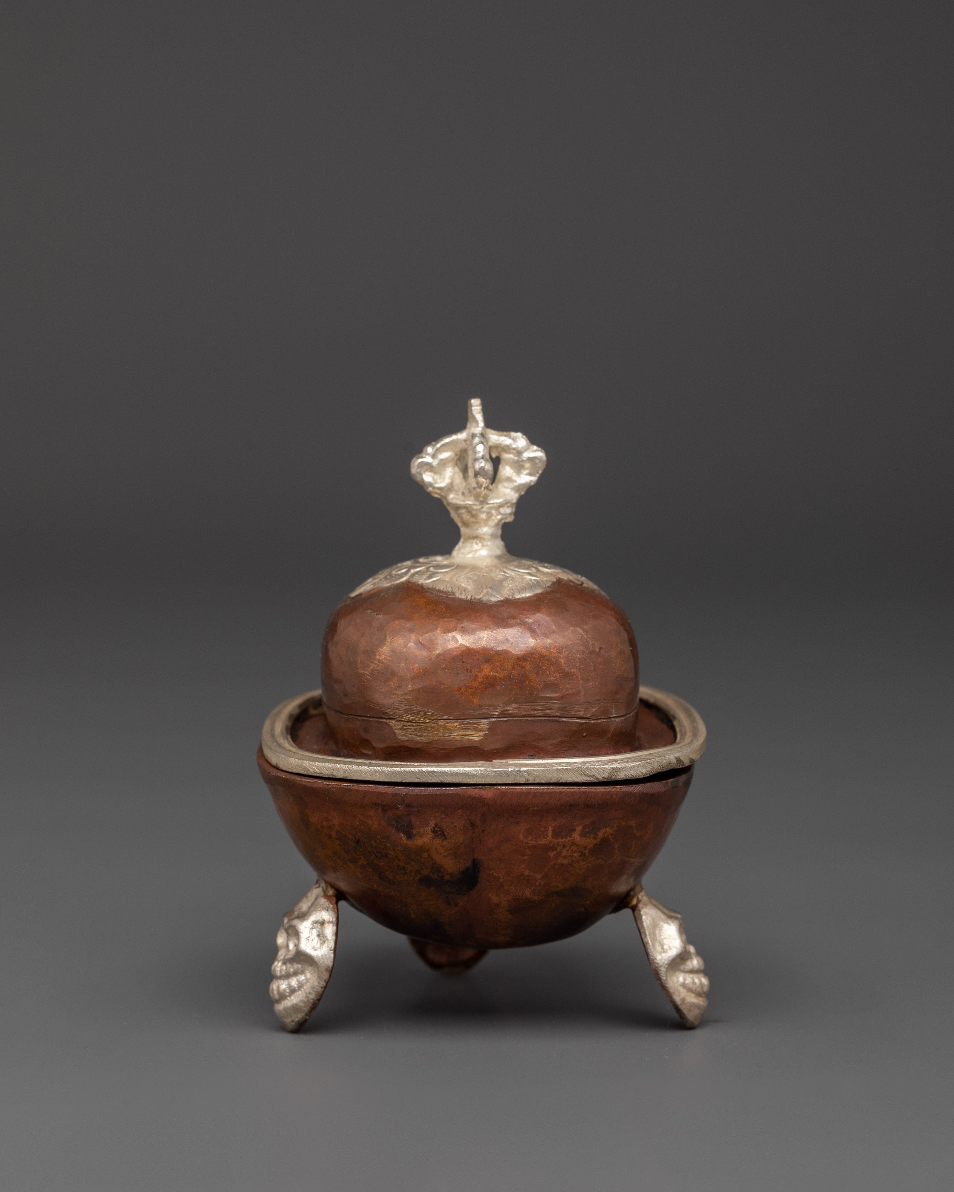 Traditional Tibetan Kapala Set | Skull Cup for Buddhist Ceremonies