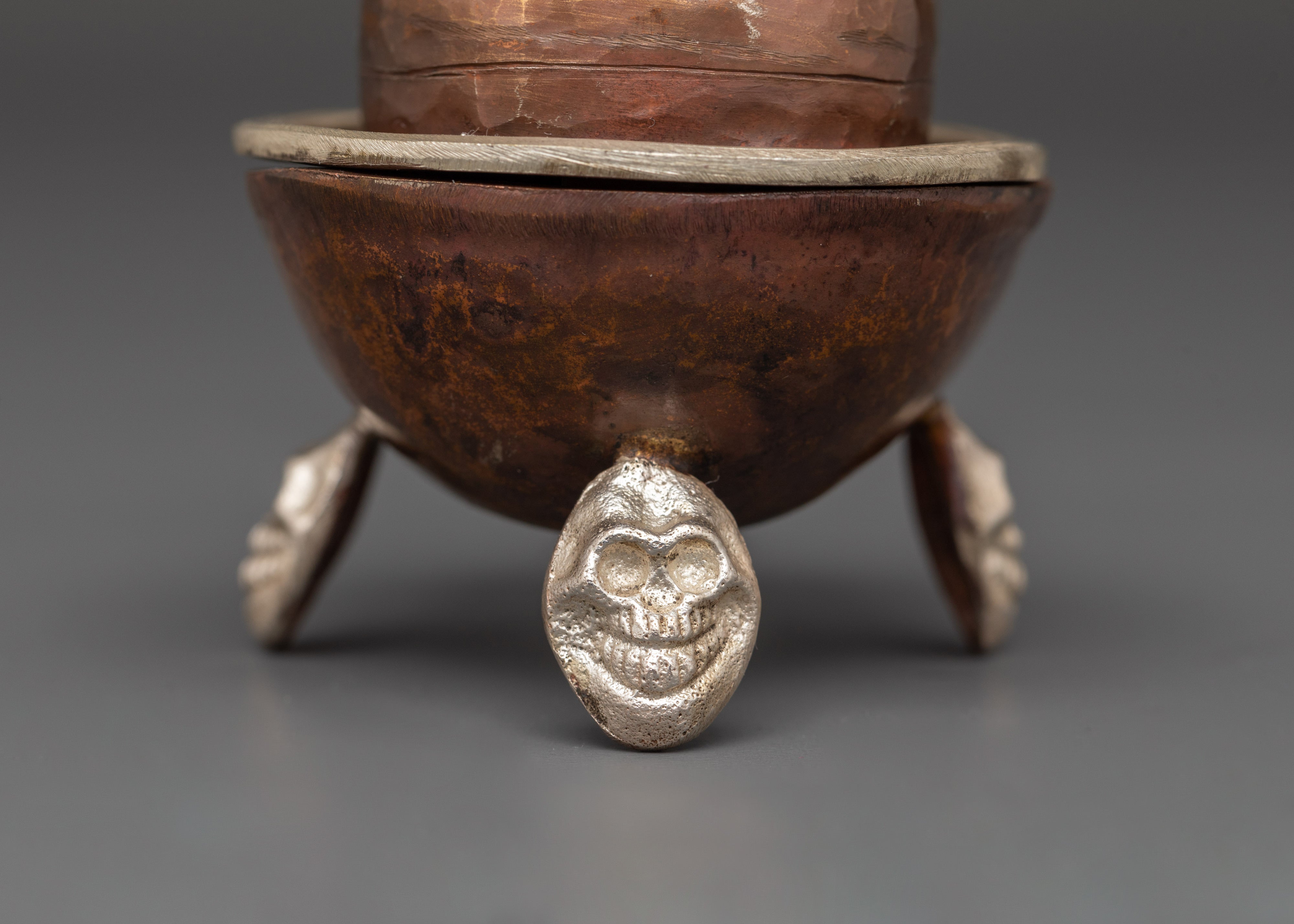 Traditional Tibetan Kapala Set | Skull Cup for Buddhist Ceremonies