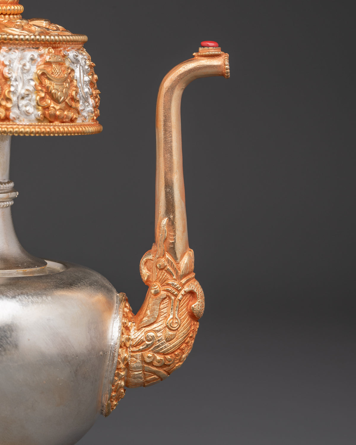 Decorative Bhumba Altar Set | Handcrafted Copper with Gold & Silver Plating