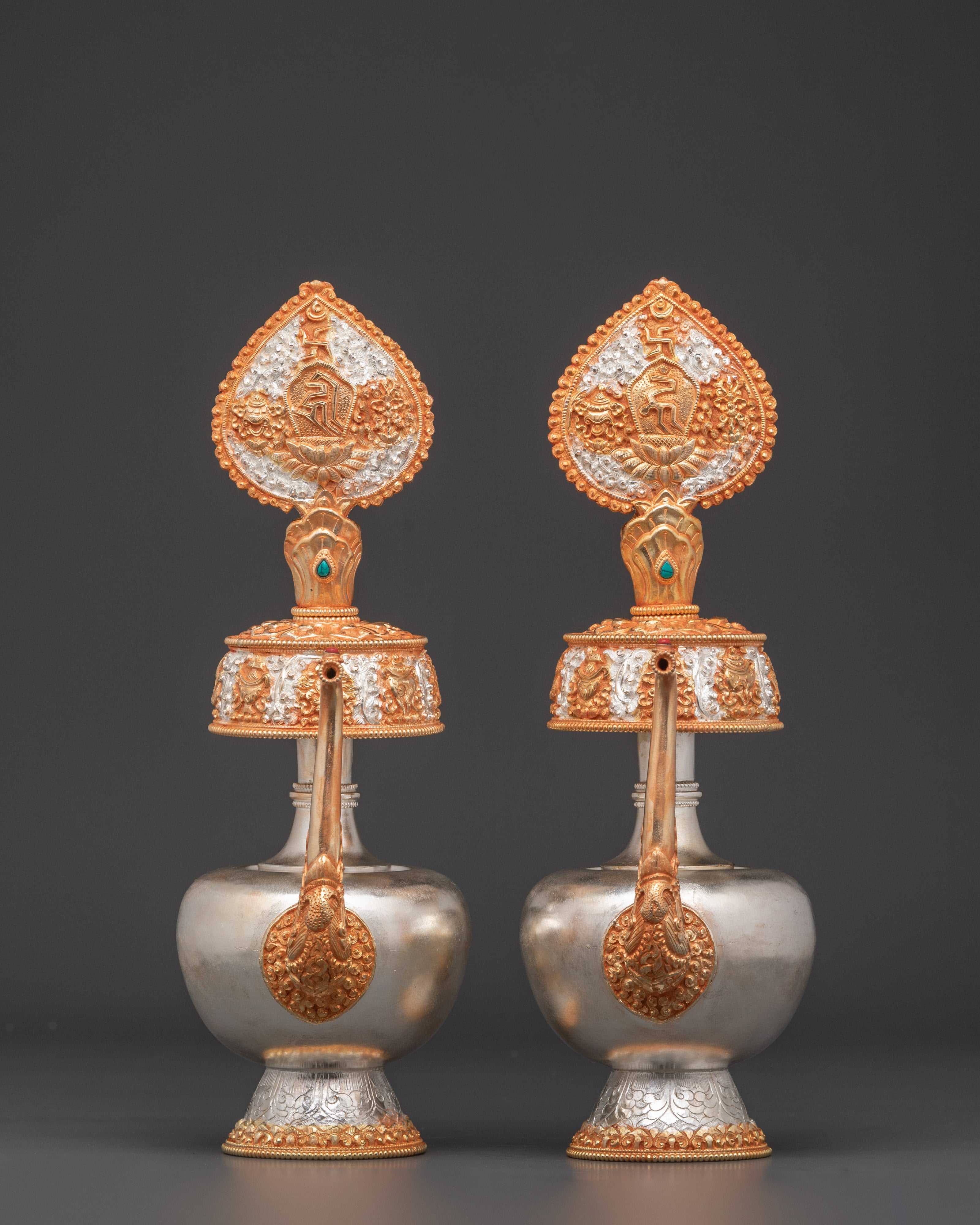 Decorative Bhumba Altar Set | Handcrafted Copper with Gold & Silver Plating
