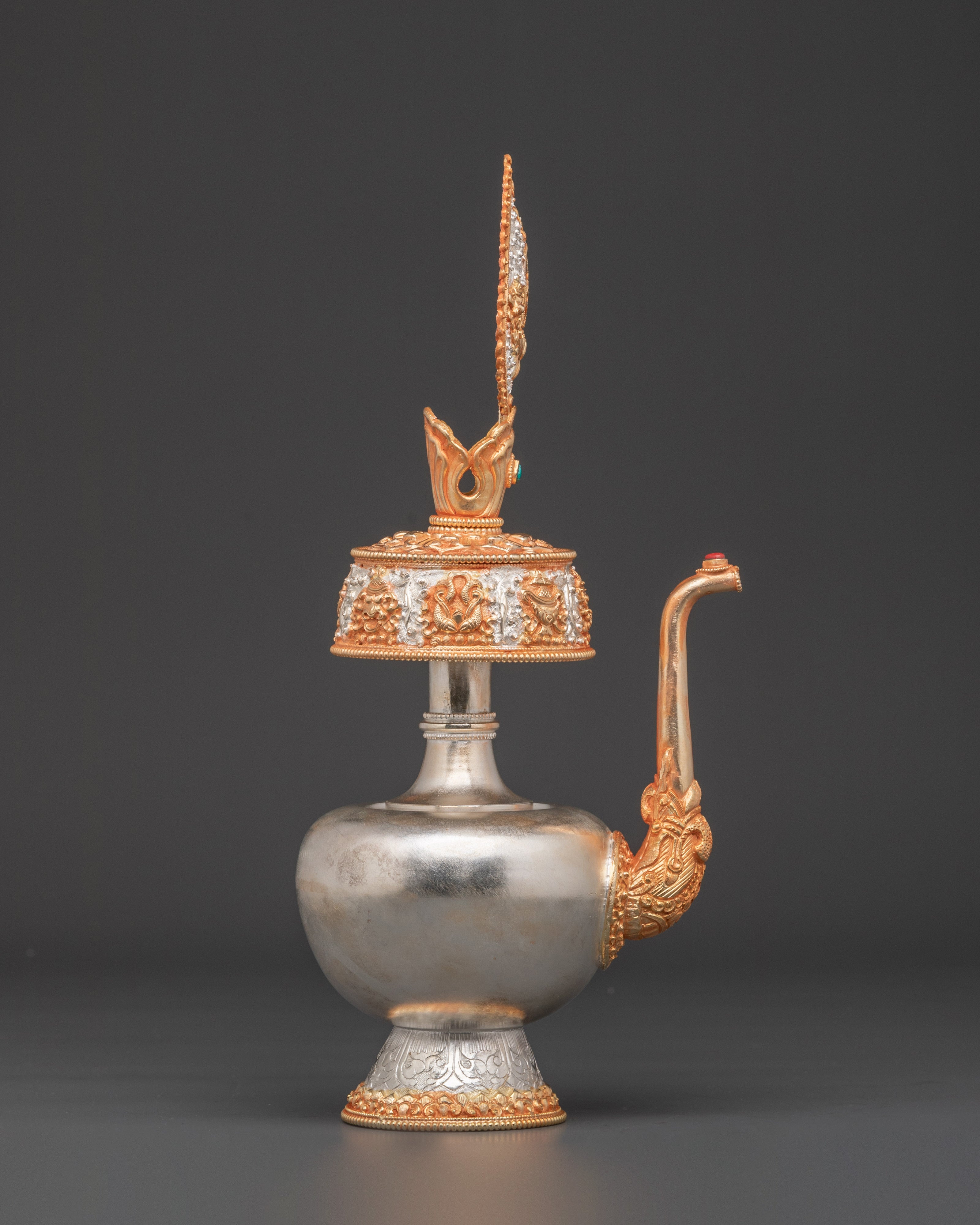 Decorative Bhumba Altar Set | Handcrafted Copper with Gold & Silver Plating