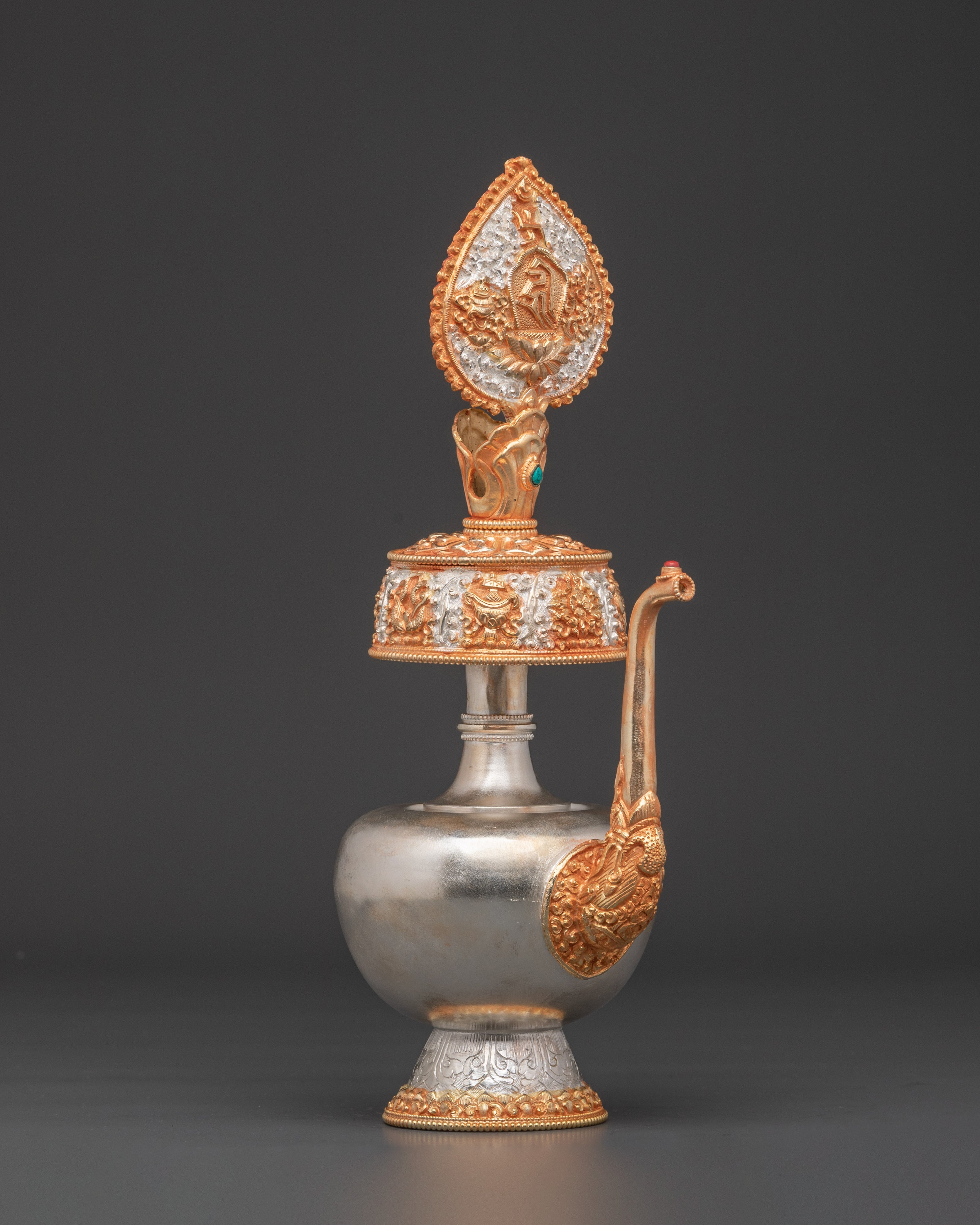 Decorative Bhumba Altar Set | Handcrafted Copper with Gold & Silver Plating