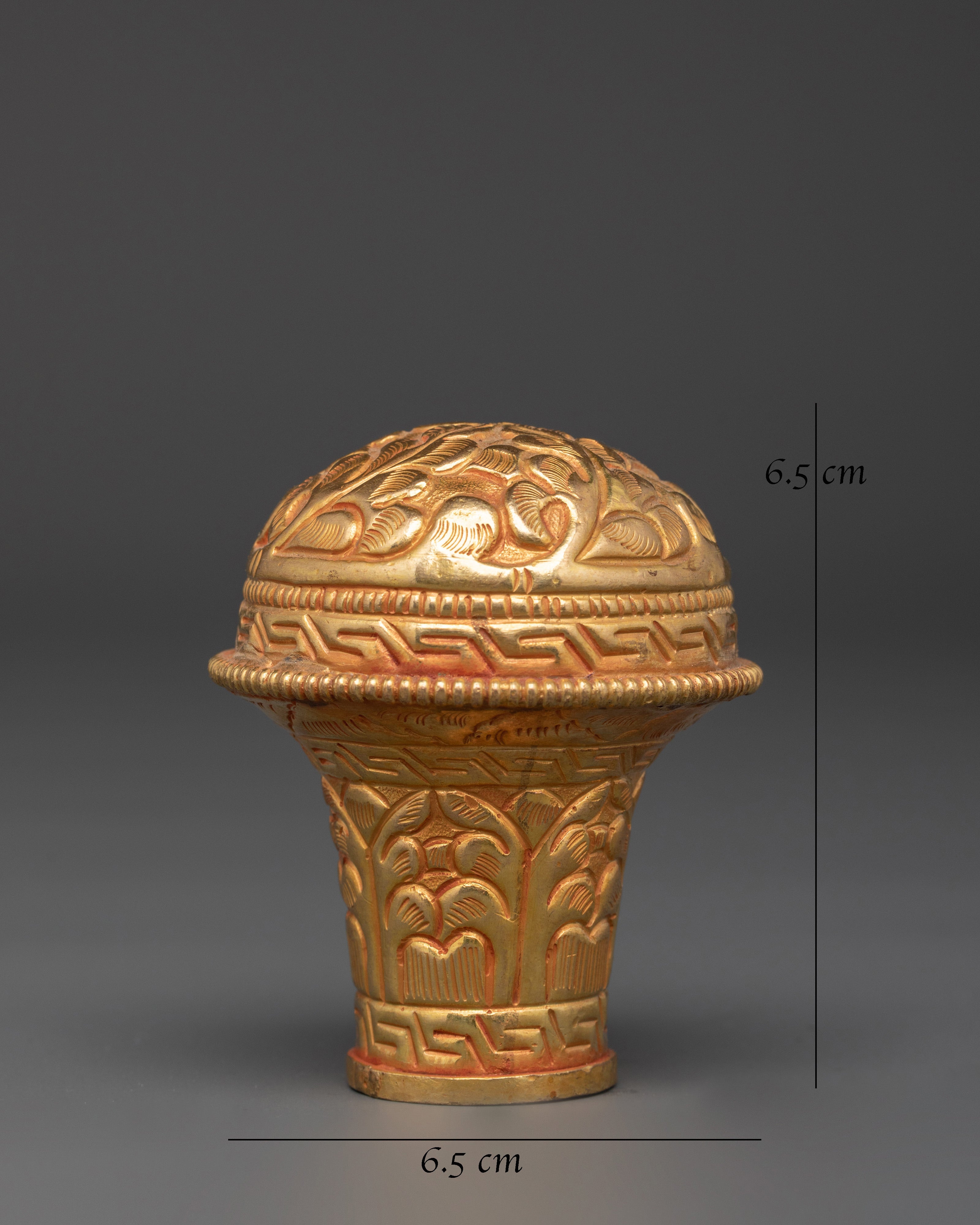 Traditional Brocade Stick Cap Set | Gold Plated Copper Spiritual Accessory