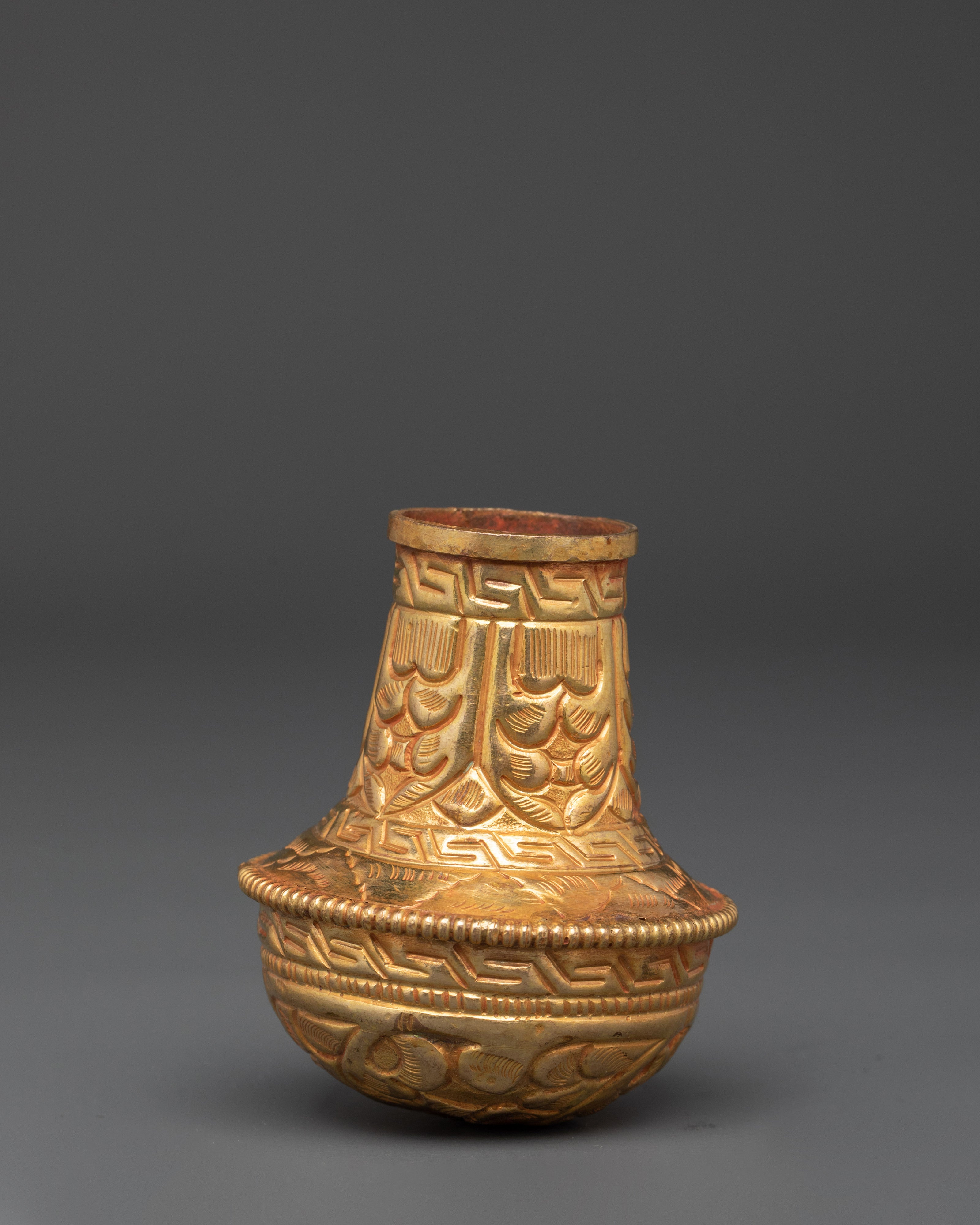 Traditional Brocade Stick Cap Set | Gold Plated Copper Spiritual Accessory