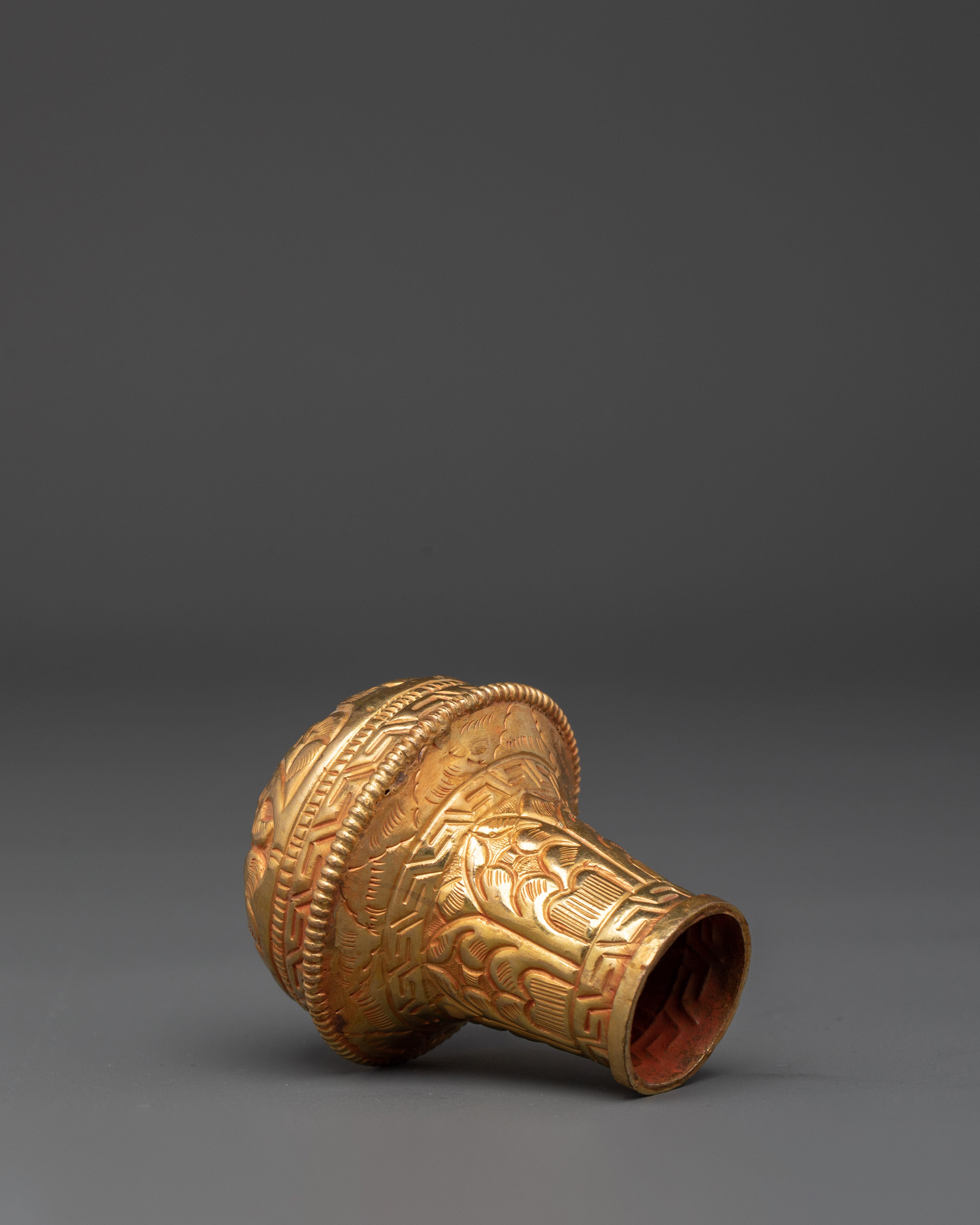Traditional Brocade Stick Cap Set | Gold Plated Copper Spiritual Accessory