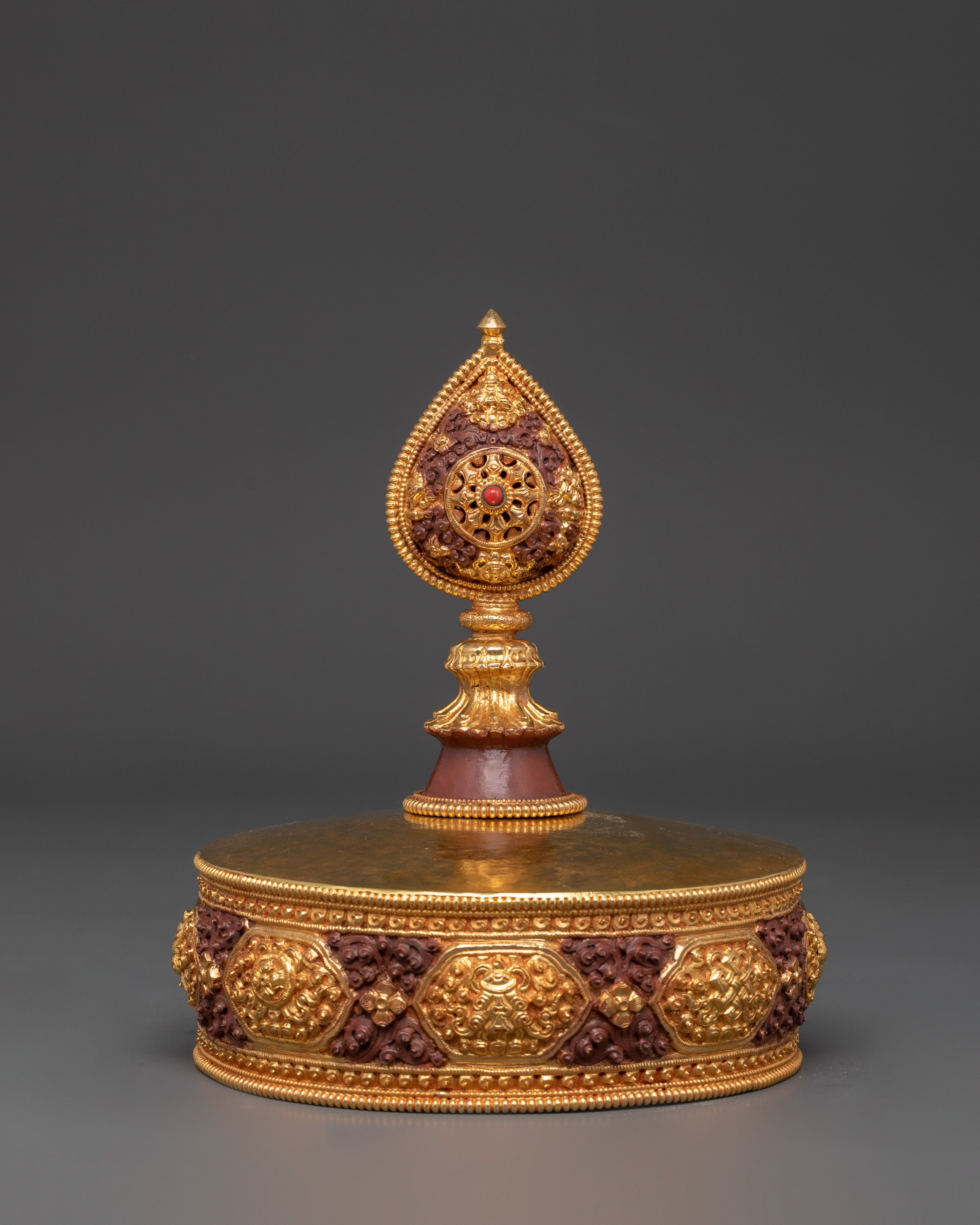 Handcrafted Oxidized Copper Mandala Set | Buddhist Rituals and Spiritual Altar Decor