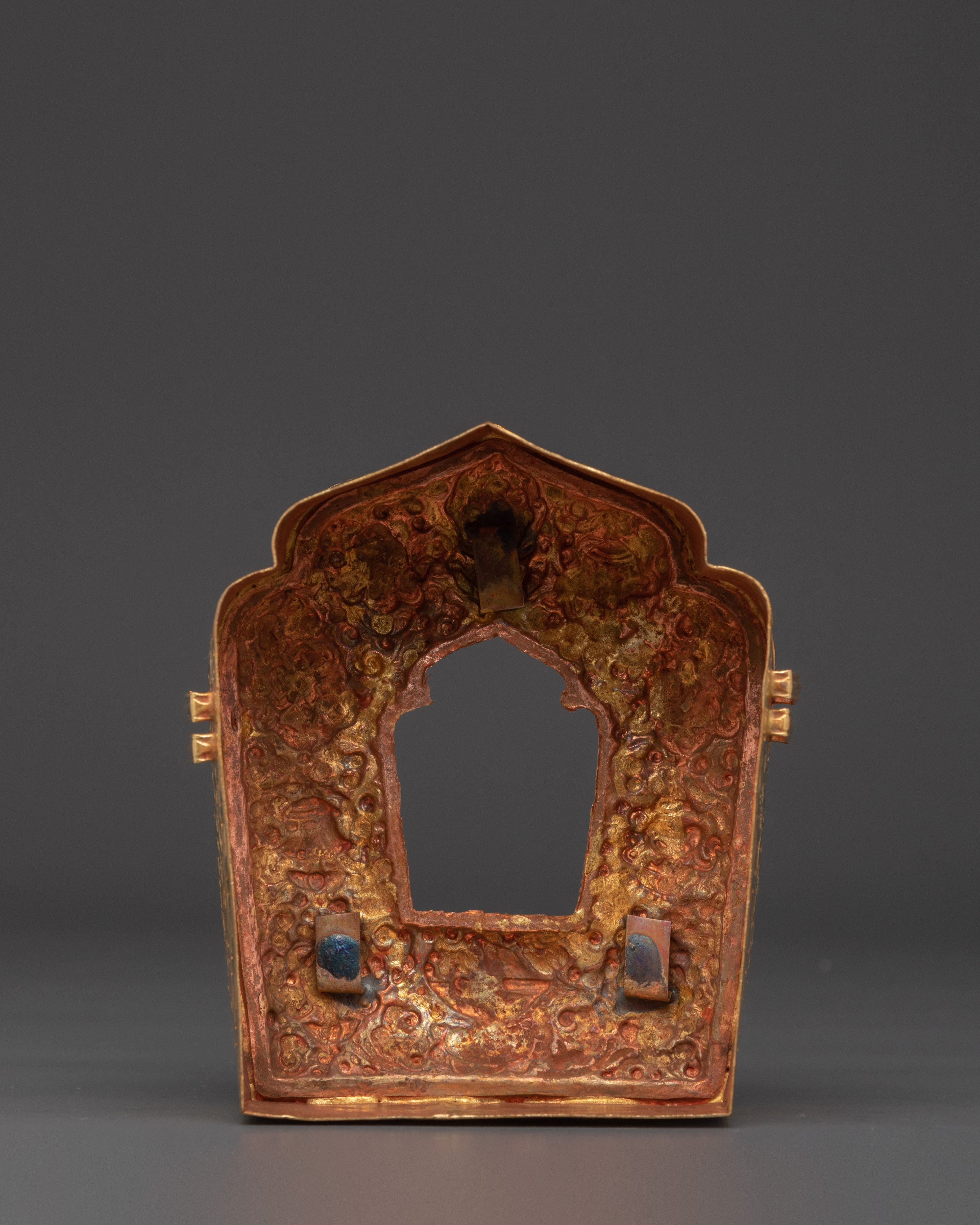 Buddhist Ghau Box Ritual Item | Gold Plated Copper Body Spiritual Treasure Box
