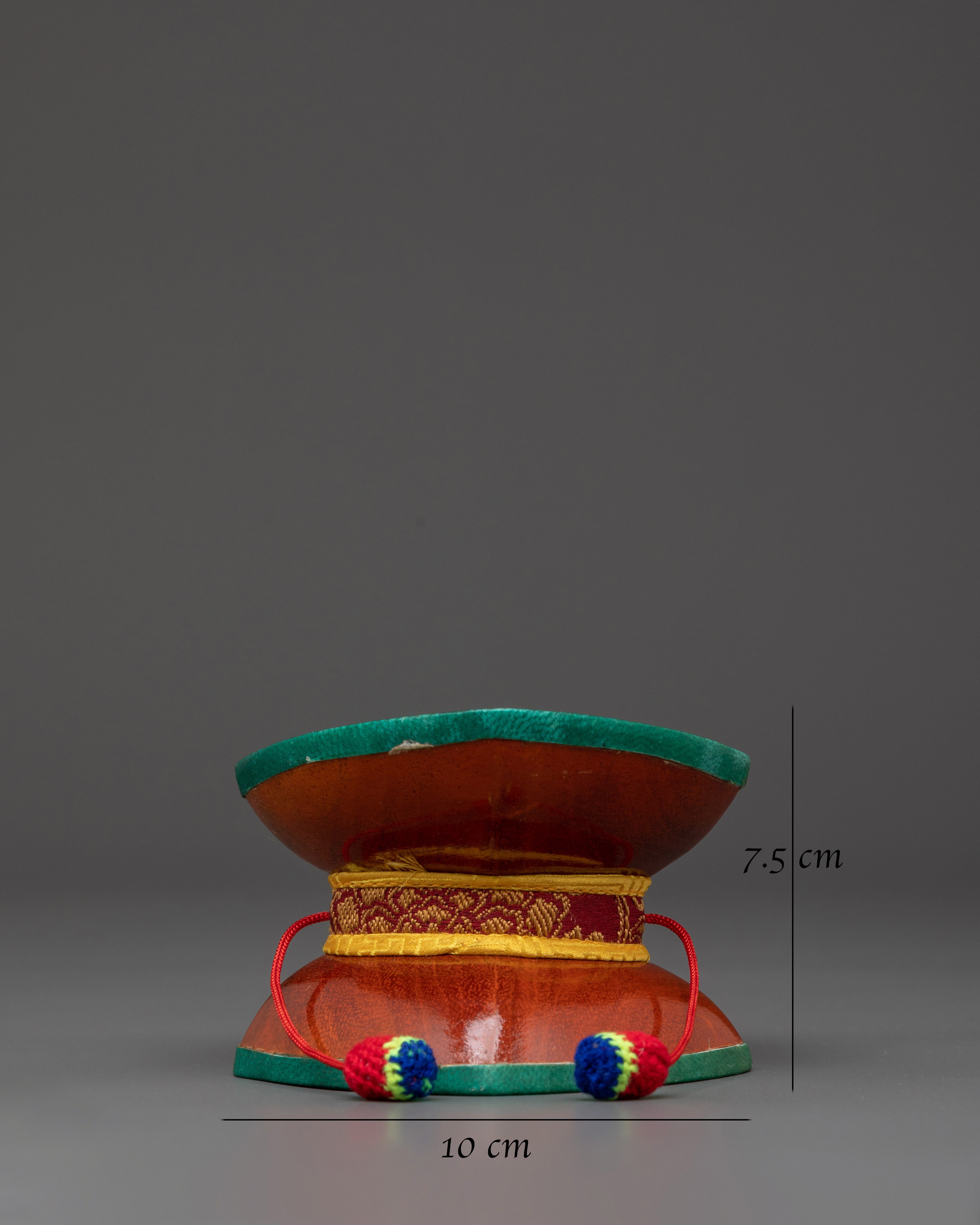 Decorative Damaru for Puja | Handcrafted Wooden Ritual Instrument