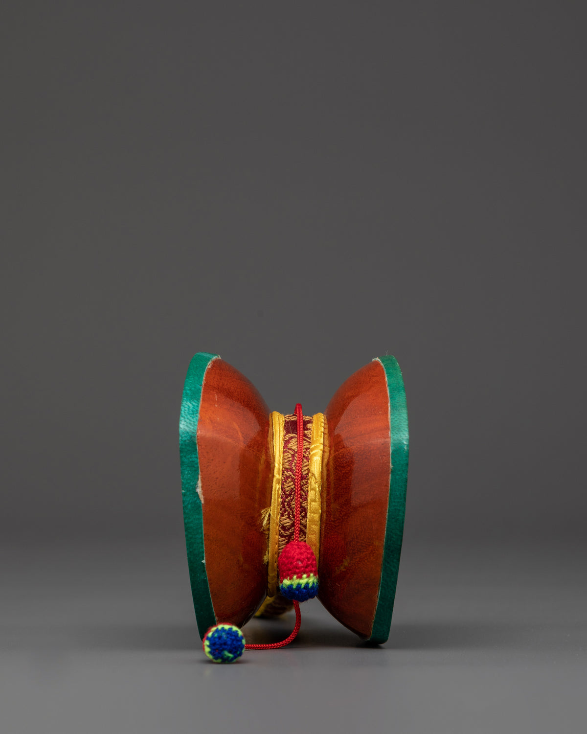 Decorative Damaru for Puja | Handcrafted Wooden Ritual Instrument