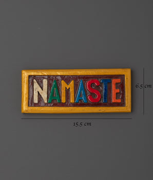 Colorful Namaste Sign Wall Hanging | Handpainted Wooden Decor