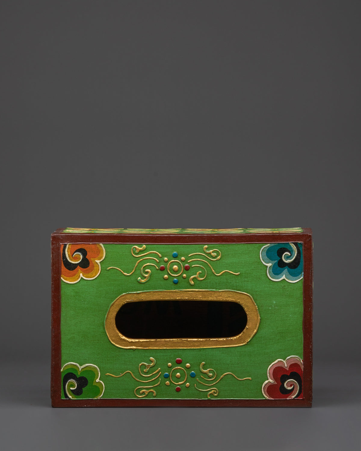 Handcrafted Wooden Tissue Box | Tibetan Decorative Home Decor