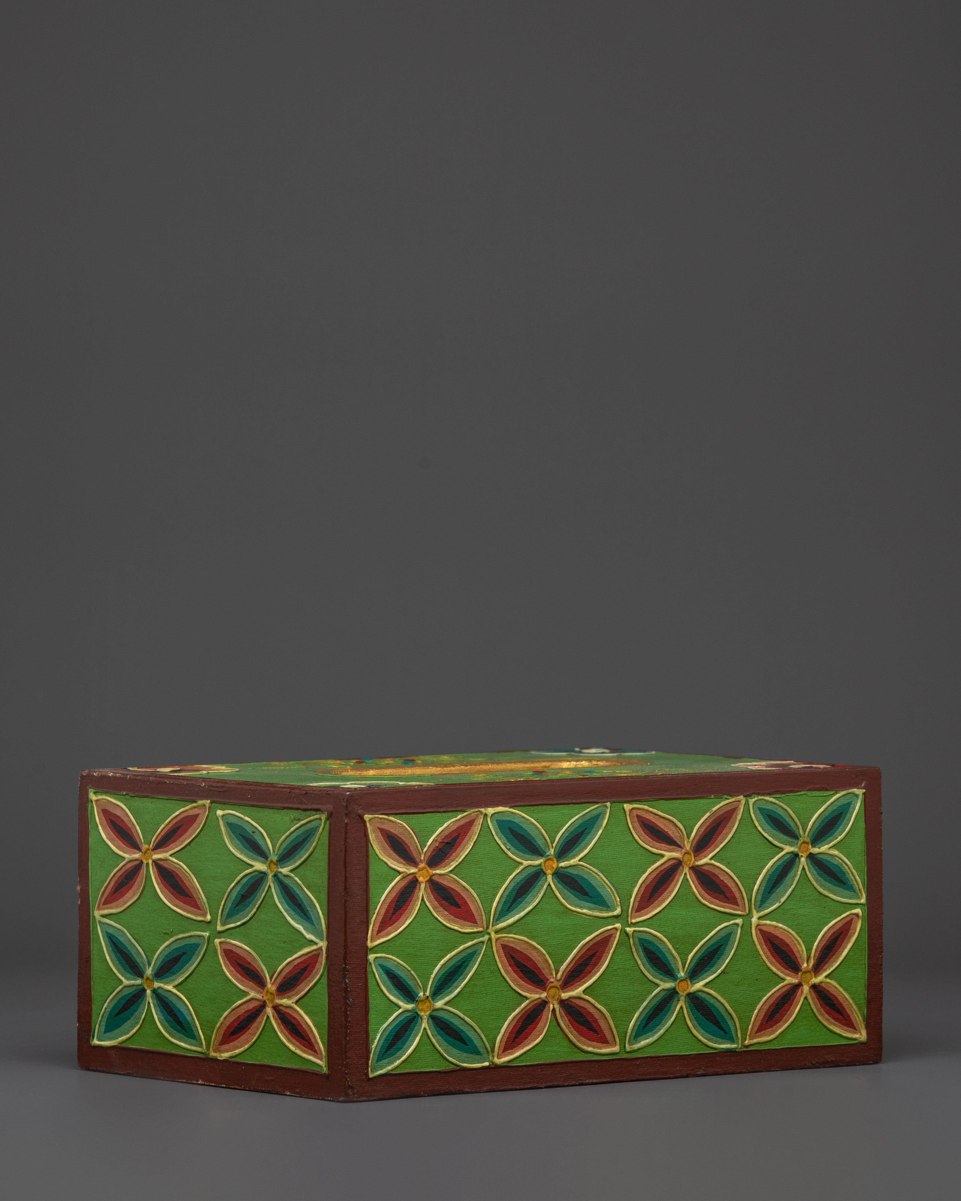 Handcrafted Wooden Tissue Box | Tibetan Decorative Home Decor