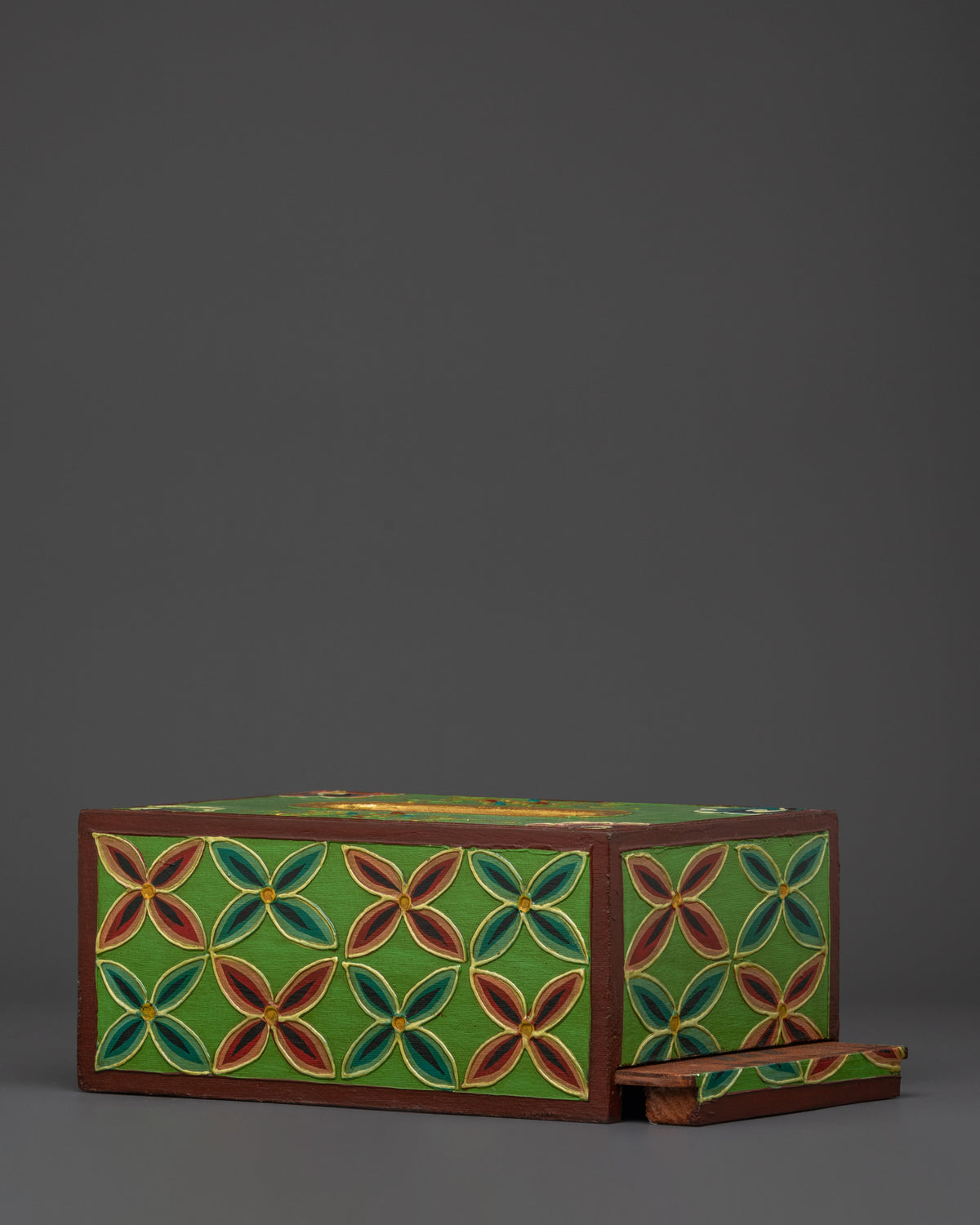 Handcrafted Wooden Tissue Box | Tibetan Decorative Home Decor