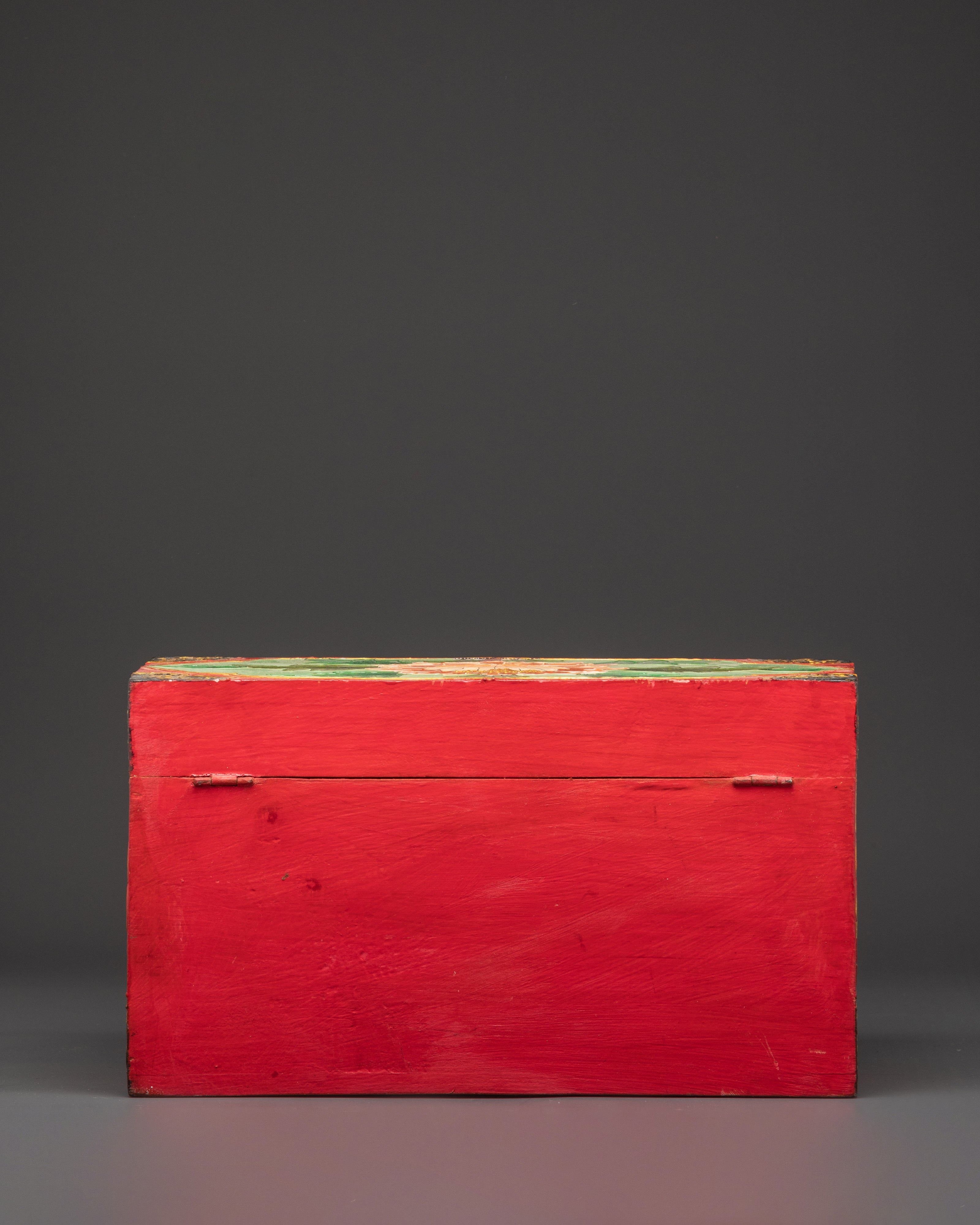 Hand Painted Tibetan Tiger Box | Fierce Jungle Design with Floral and Yin Yang Art