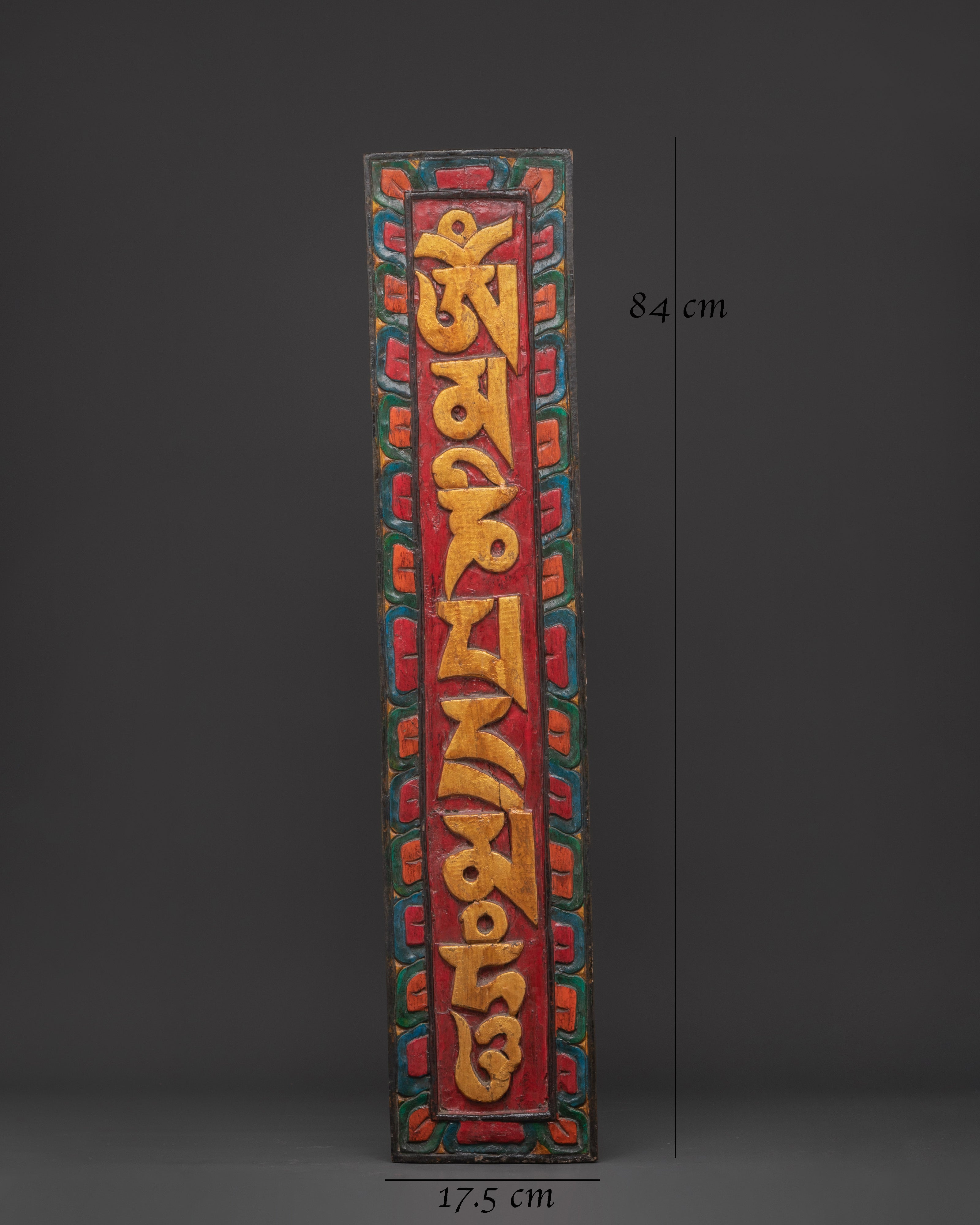 Tibetan Om Mani Padme Hum Wall Hanging | Sacred Wooden Mantra Art