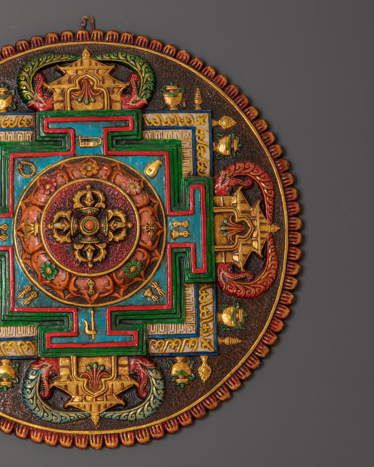 Handcrafted Tibetan Mandala Wall Hanging | Sacred Vajra Decor