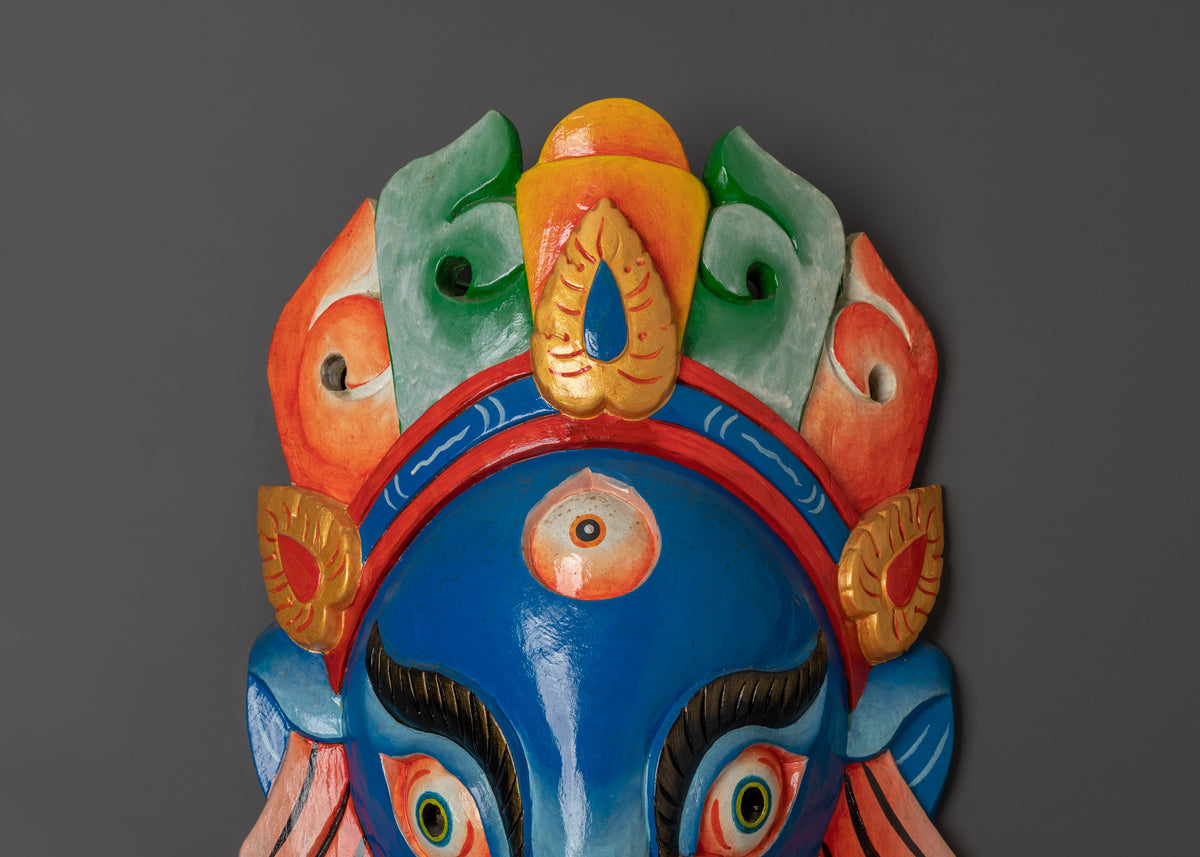 Hand Carved Ganesha Wall Hanging | Hindu Wooden Decor for Temple or Home Altar