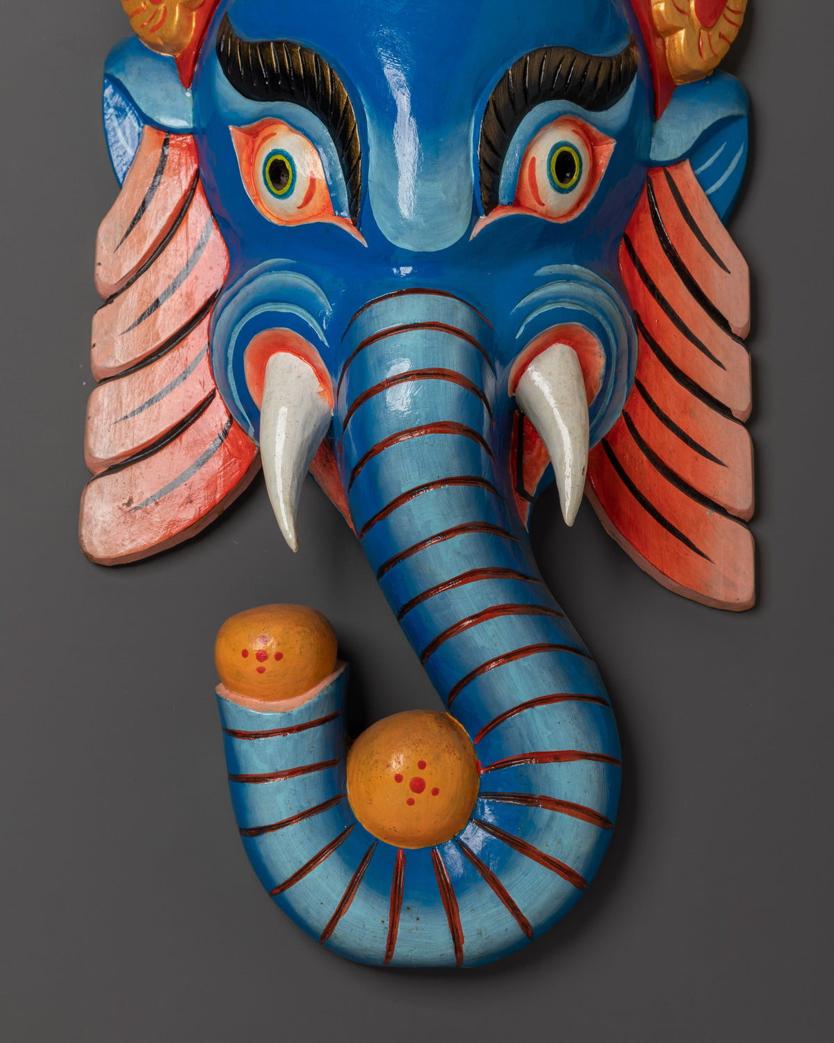 Hand Carved Ganesha Wall Hanging | Hindu Wooden Decor for Temple or Home Altar