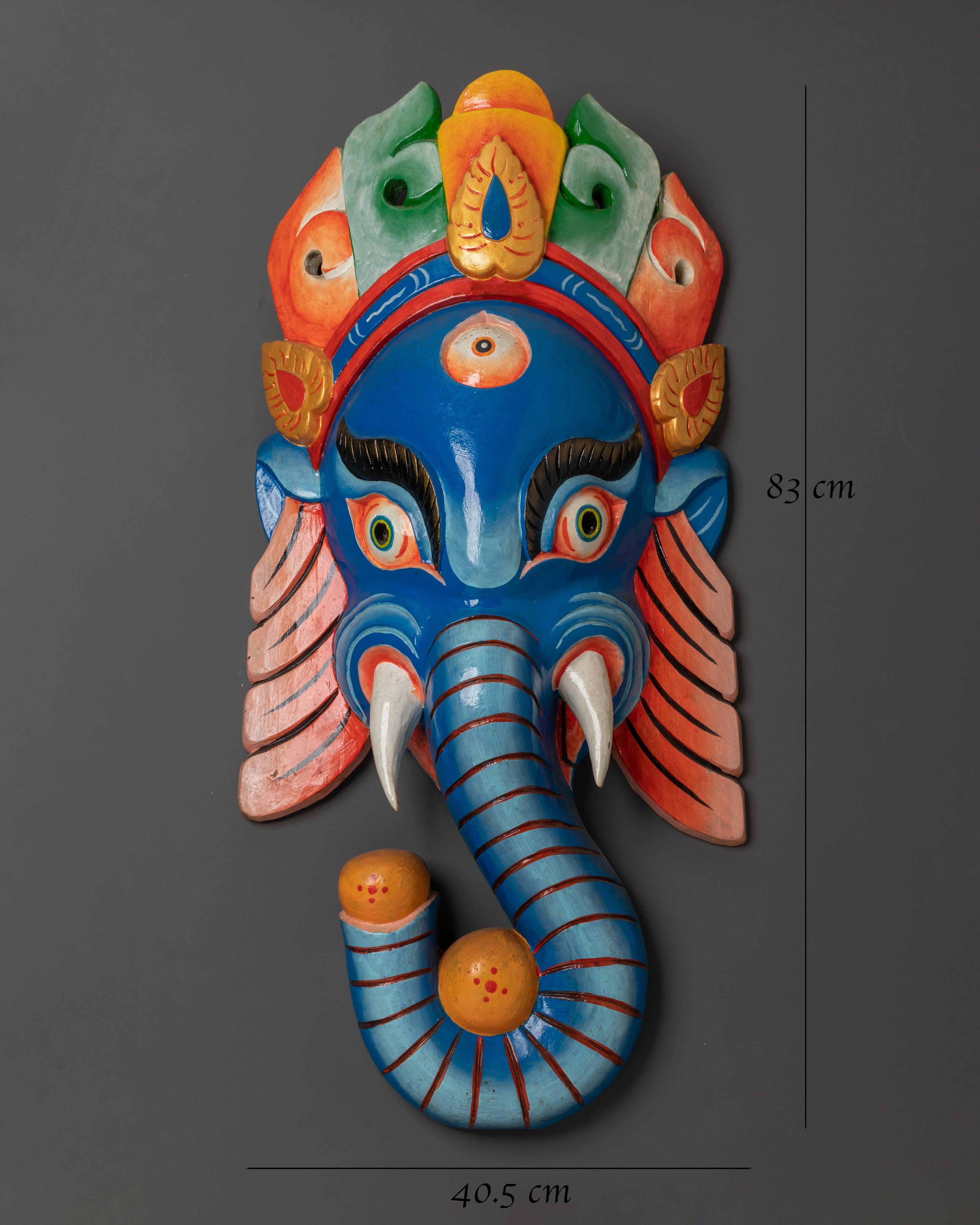 Hand Carved Ganesha Wall Hanging | Hindu Wooden Decor for Temple or Home Altar