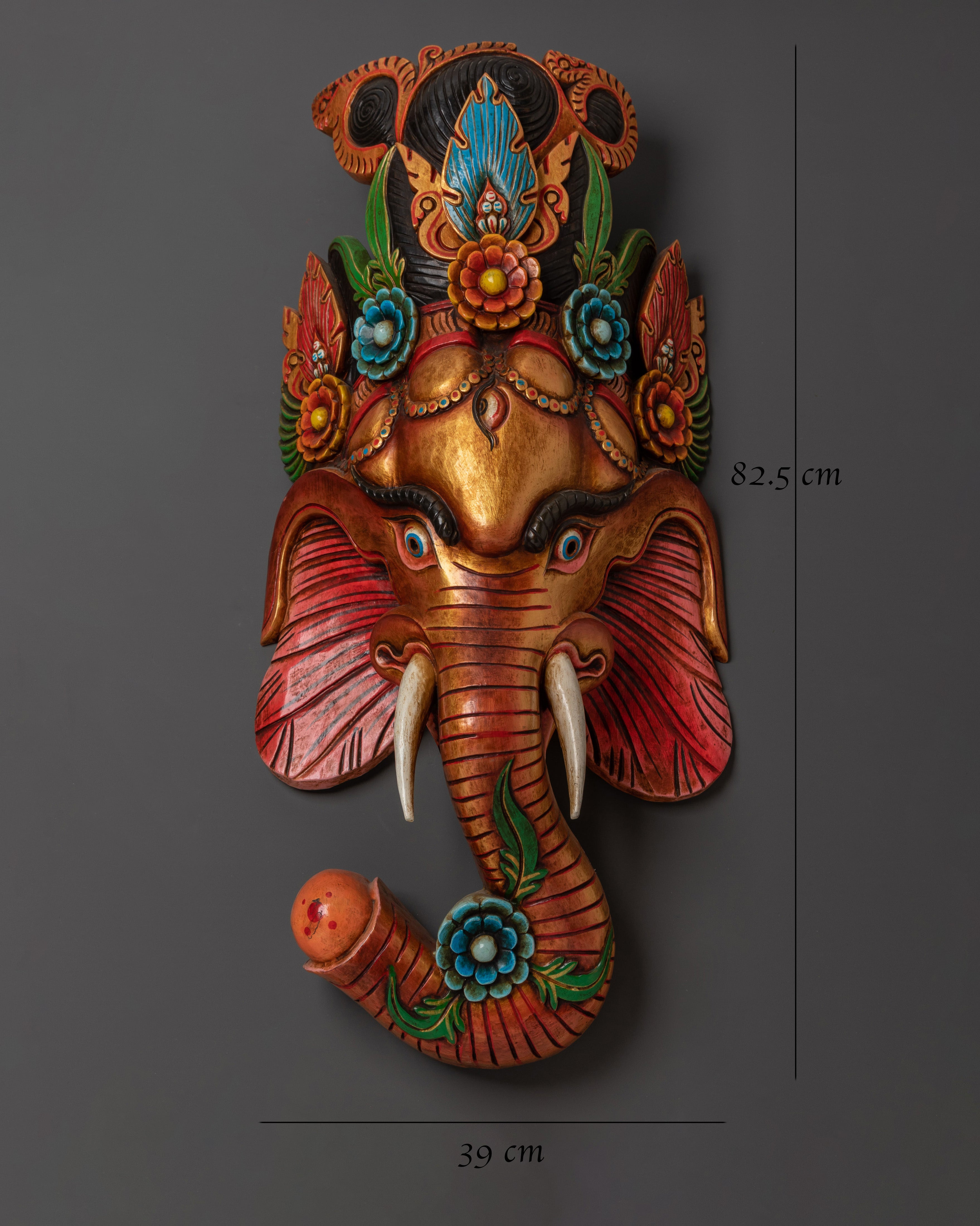 Handmade Ganesha Wall Hanging | Sacred Elephant Mask for Home or Altar