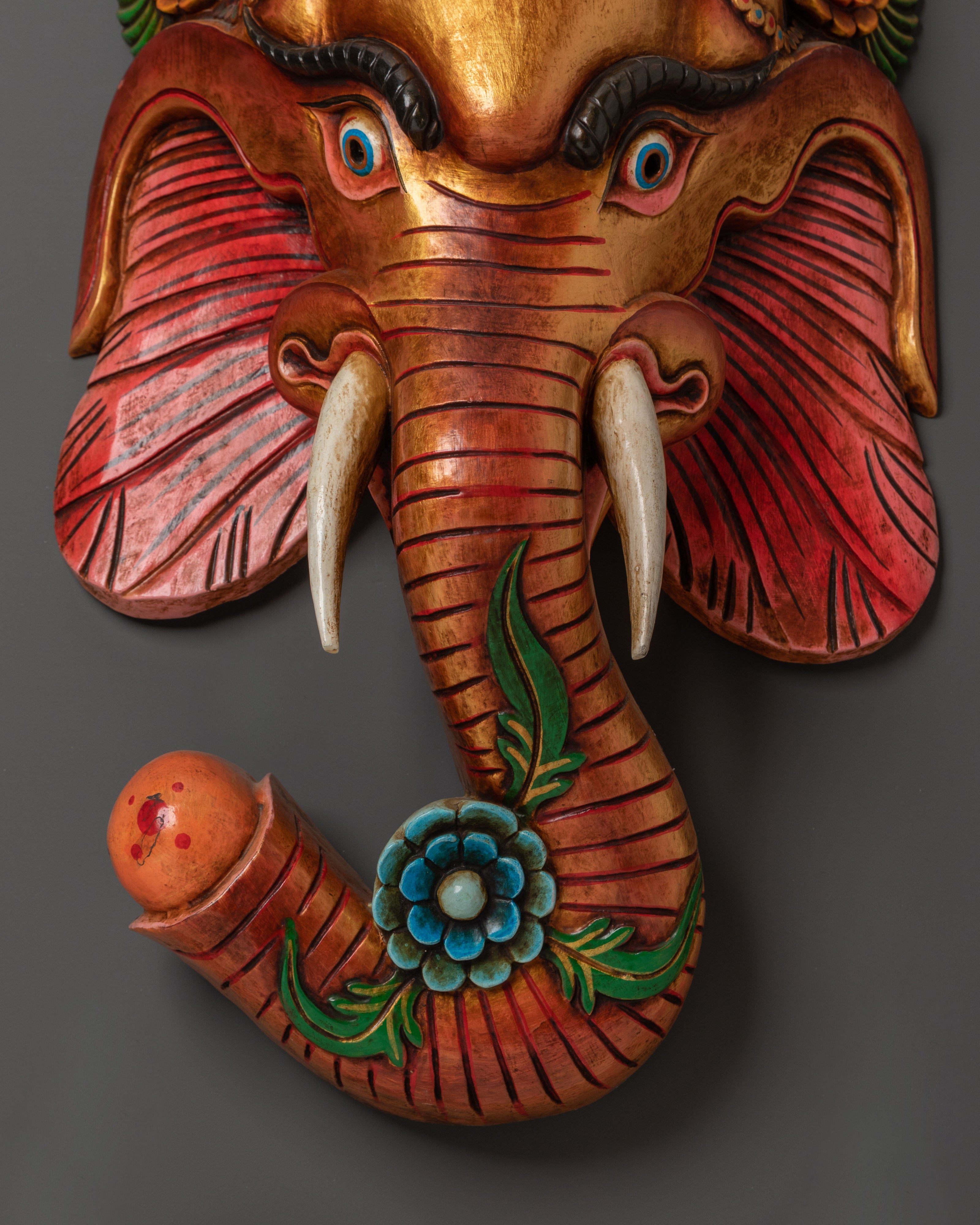 Handmade Ganesha Wall Hanging | Sacred Elephant Mask for Home or Altar