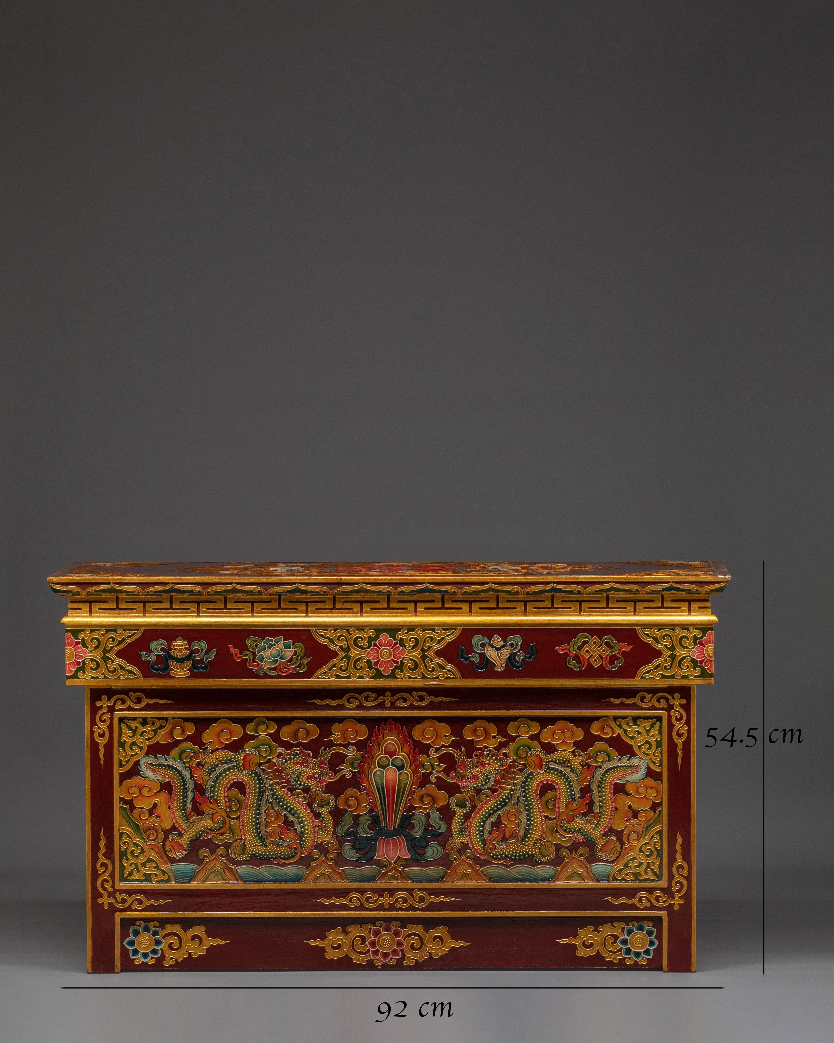 Hand Painted Tibetan Folding Table | Altar Table for Meditation or Temple