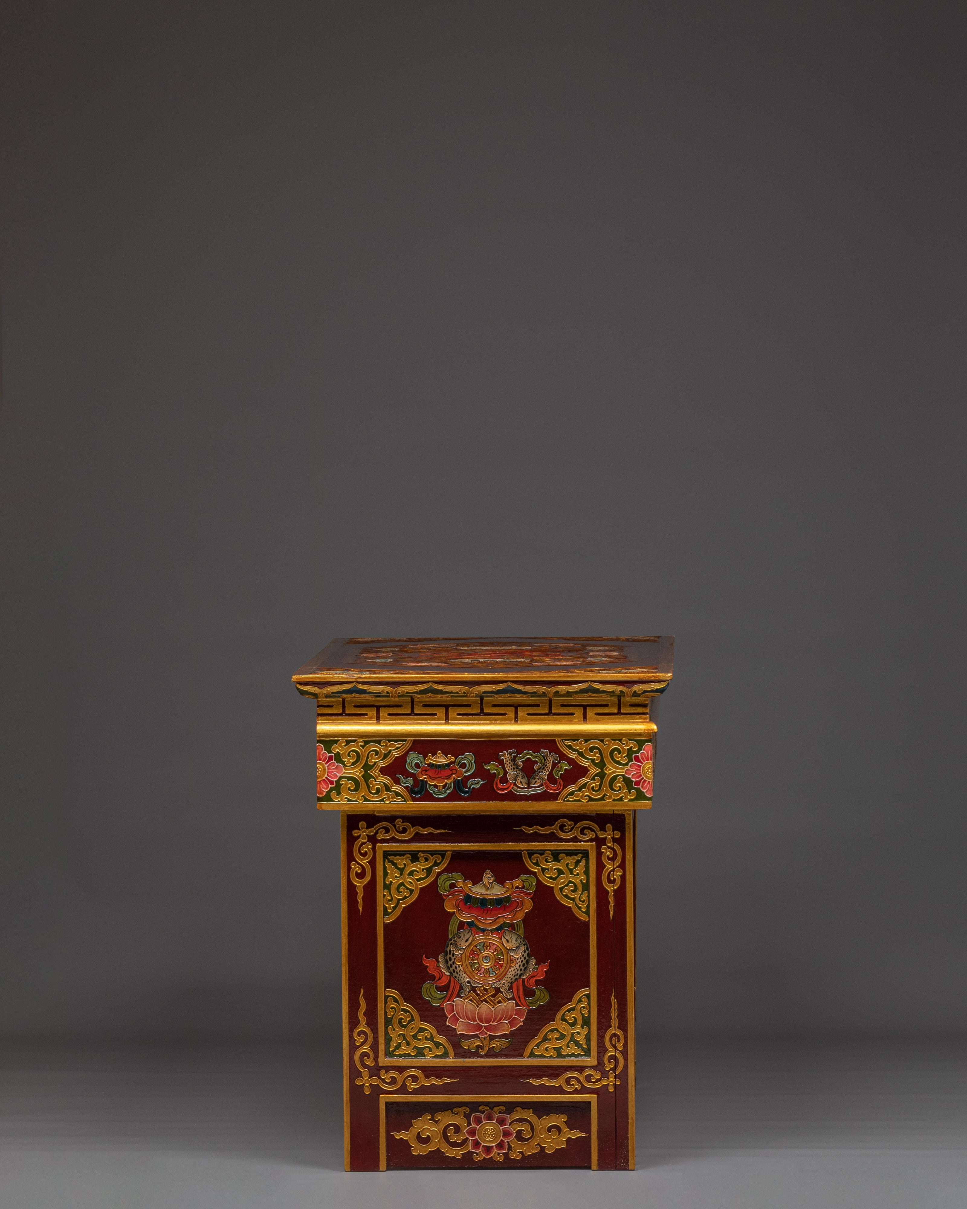 Hand Painted Tibetan Folding Table | Altar Table for Meditation or Temple
