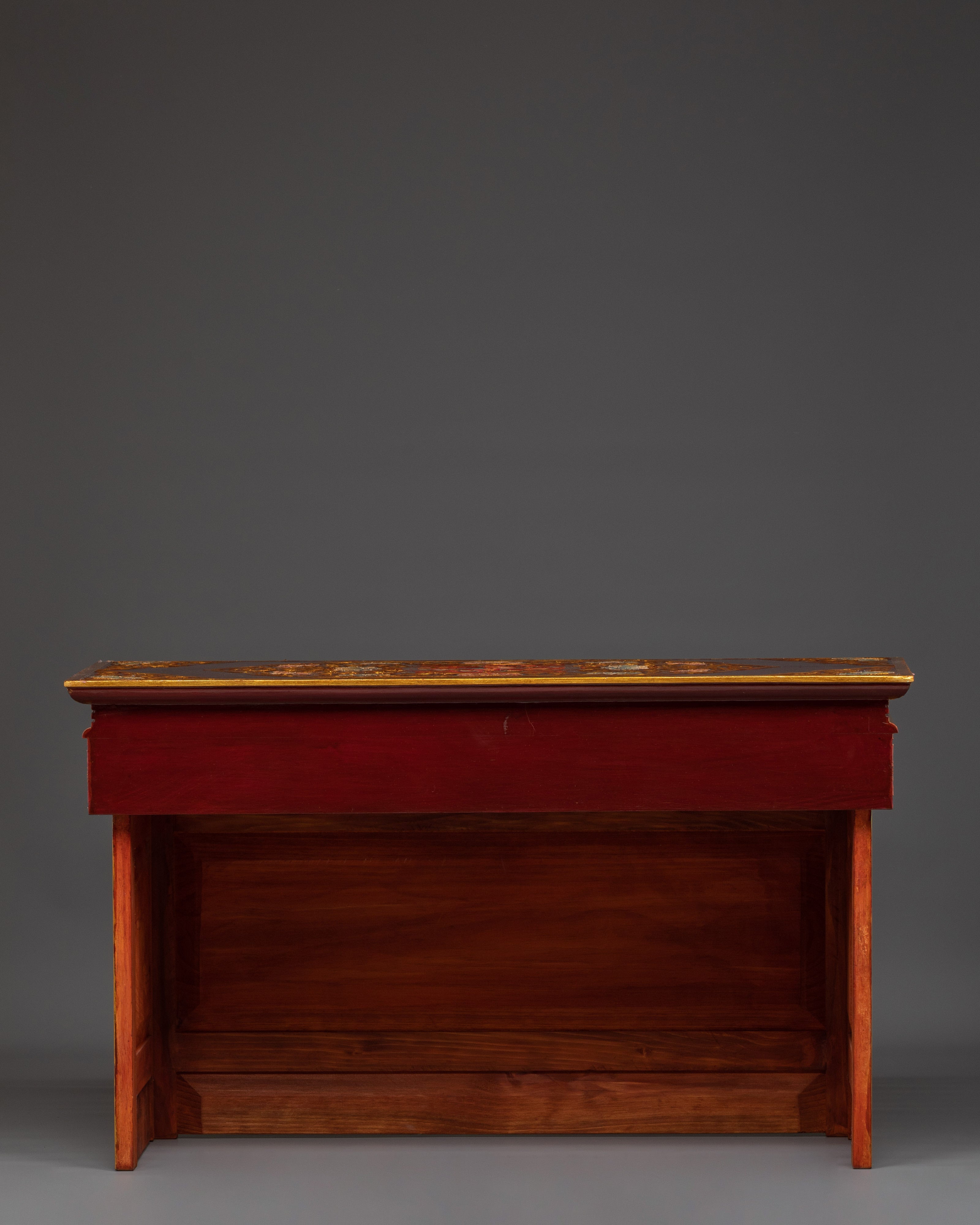 Hand Painted Tibetan Folding Table | Altar Table for Meditation or Temple