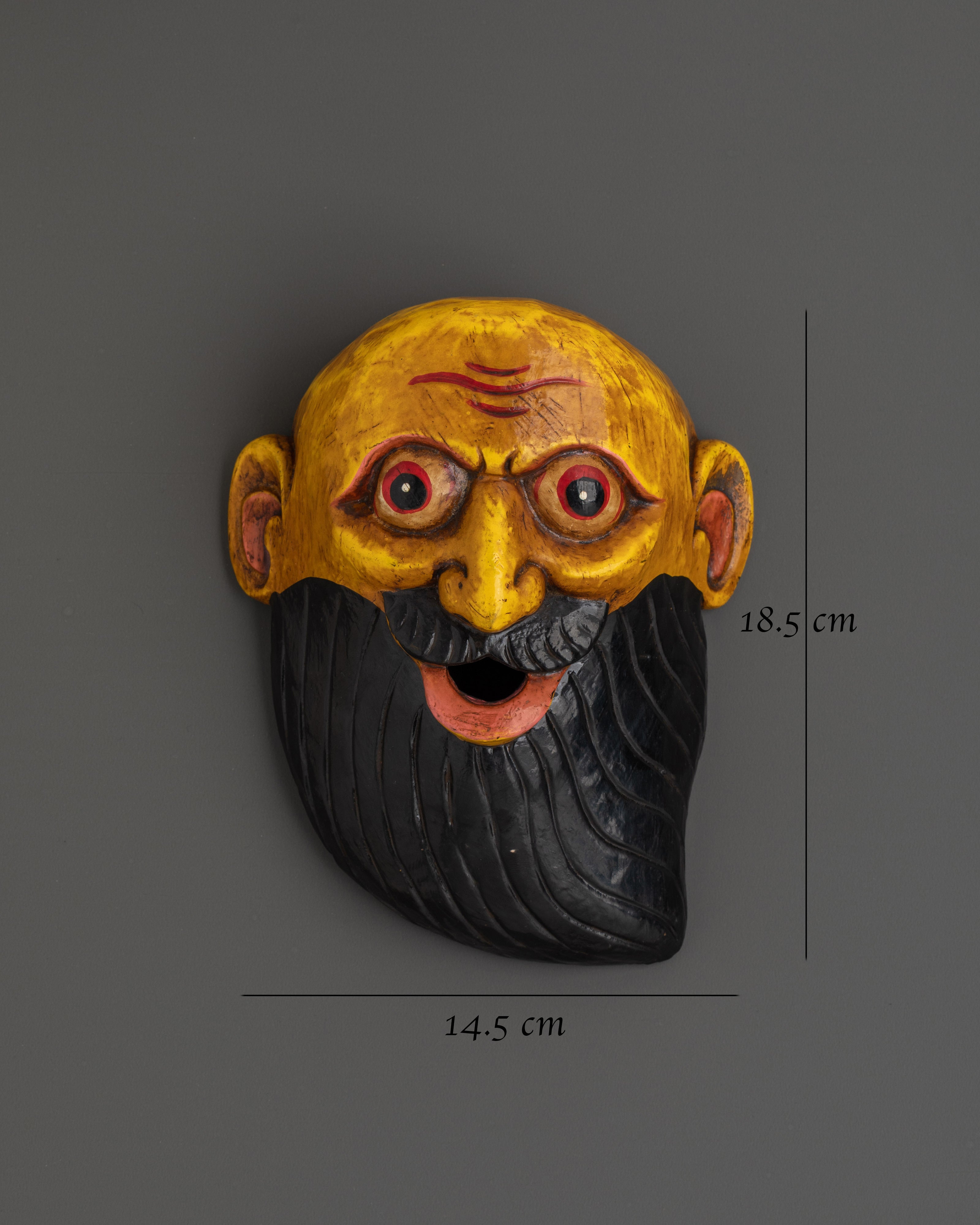 Wooden Wall Hanging Mask  | Traditional Ethnic Decor, Spiritual Wall Art
