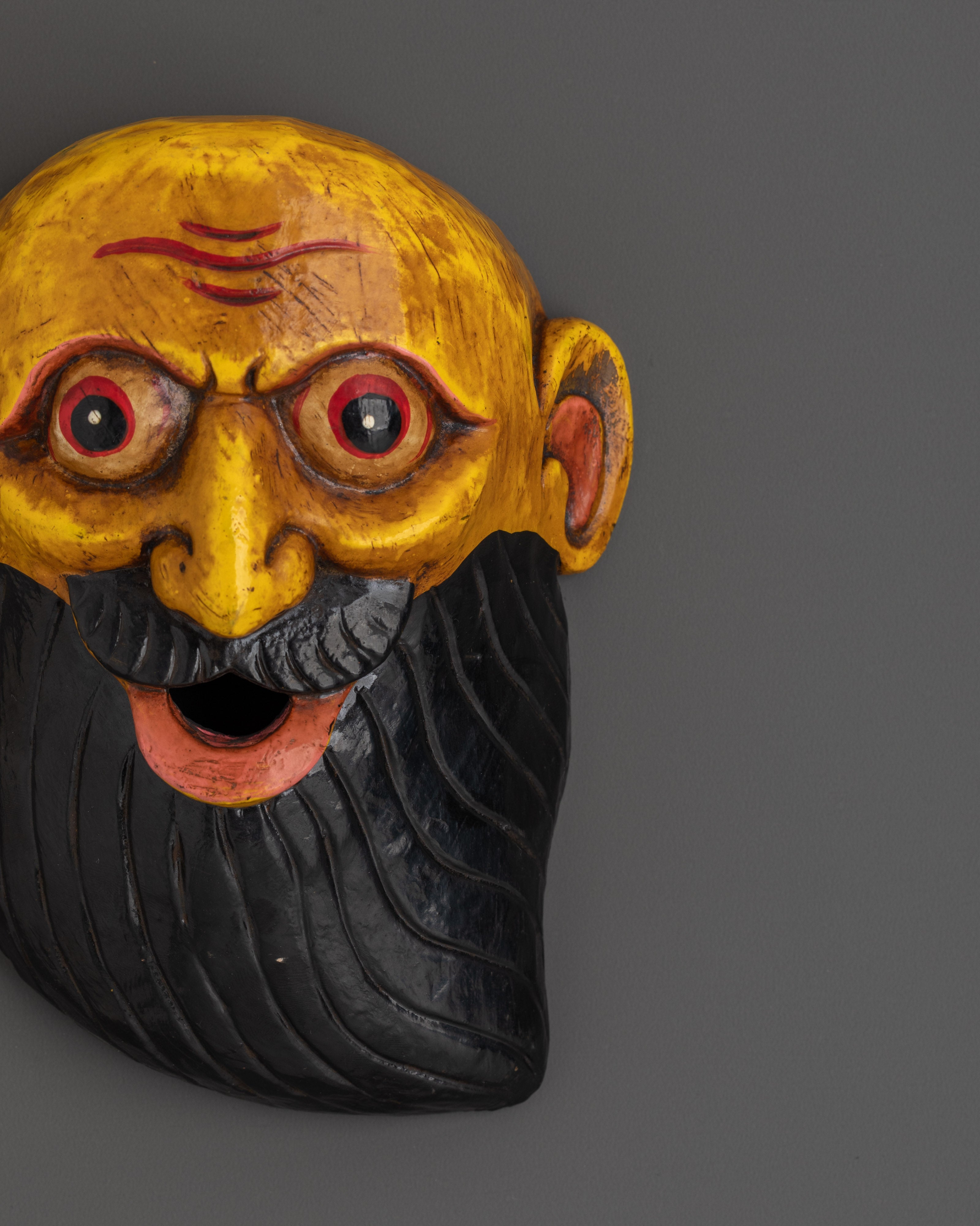 Wooden Wall Hanging Mask  | Traditional Ethnic Decor, Spiritual Wall Art