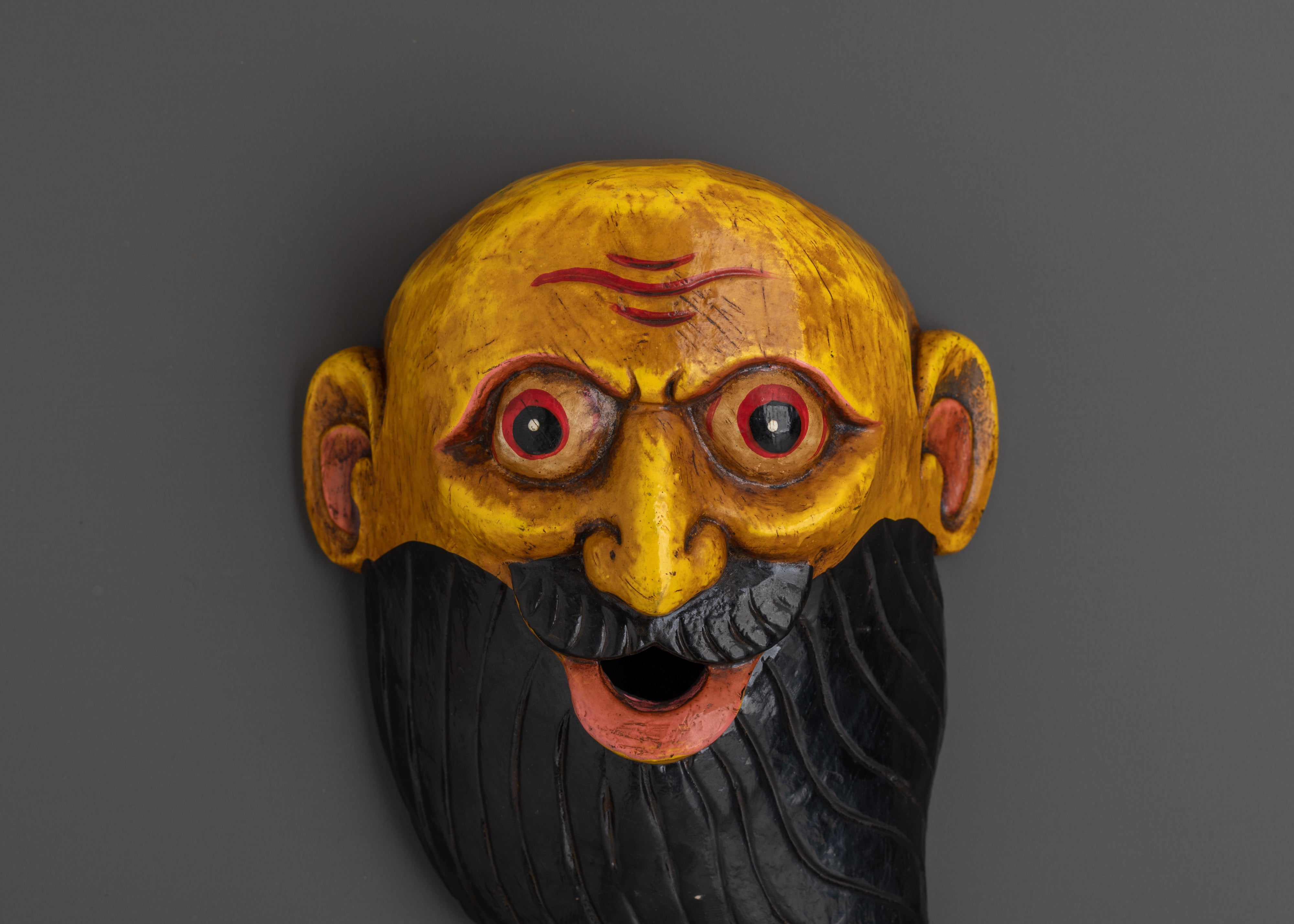 Wooden Wall Hanging Mask  | Traditional Ethnic Decor, Spiritual Wall Art