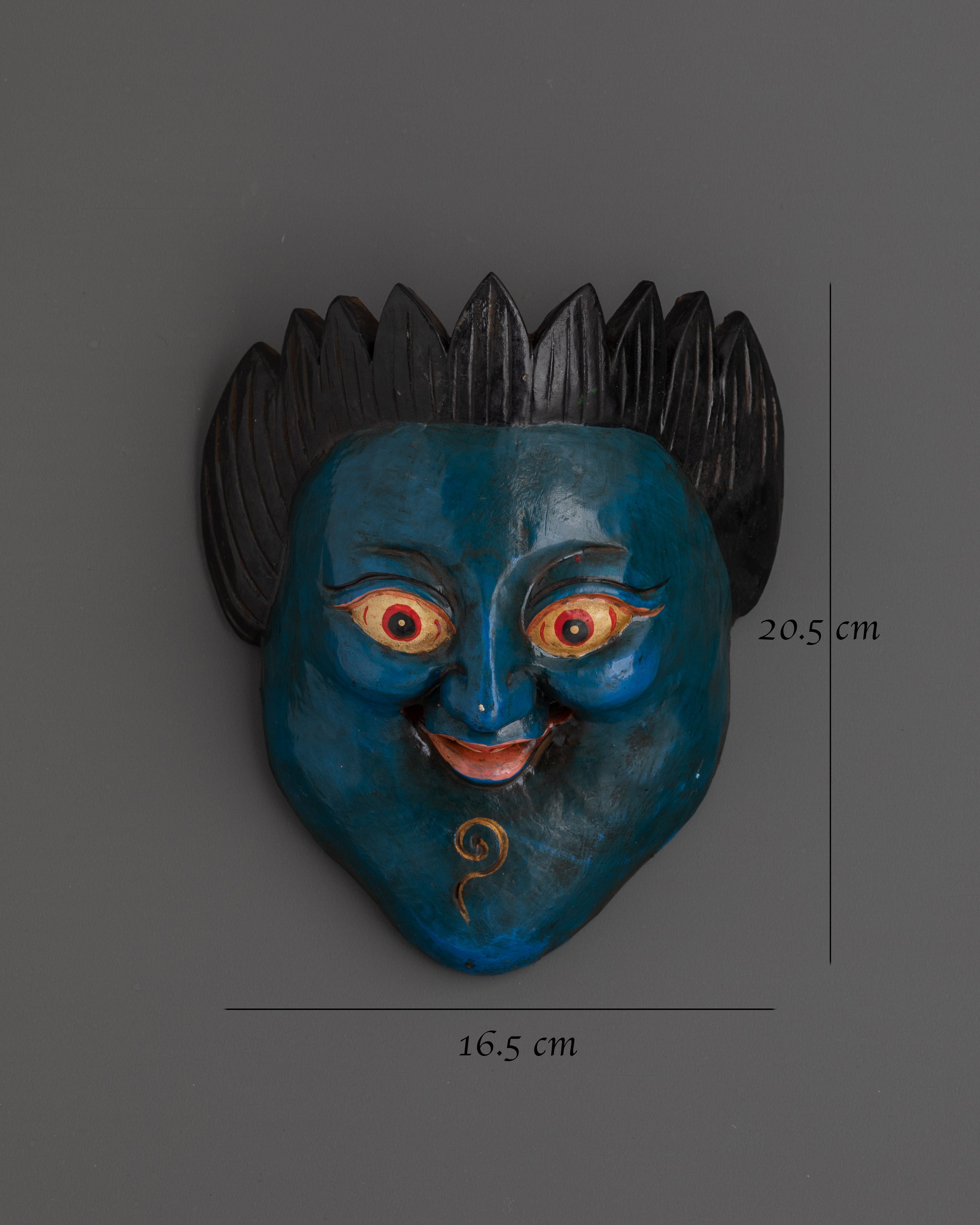 Folk Art Wooden Mask | Handcrafted Painted Wood Wall Decor