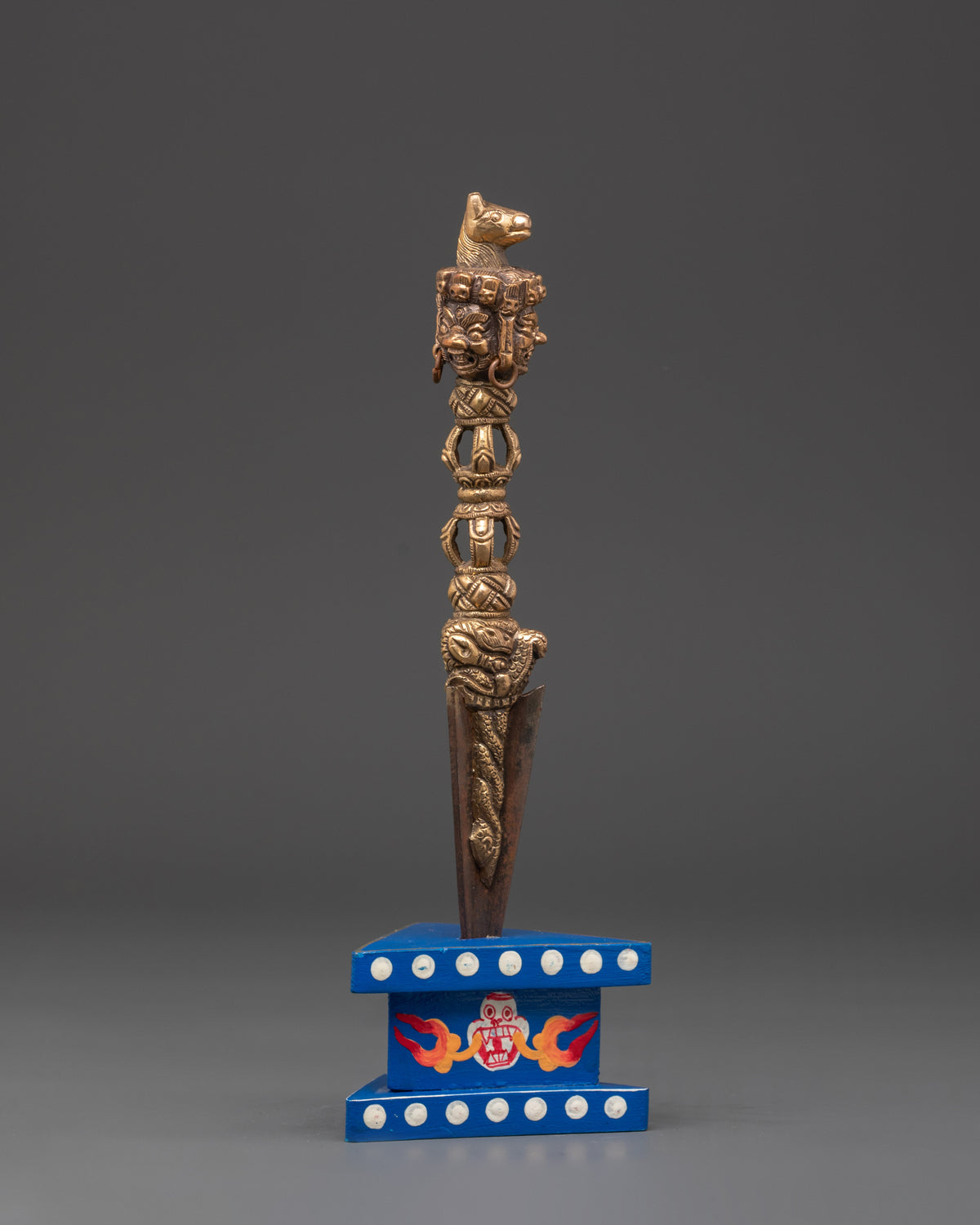 Tibetan Phurba Ritual Dagger | Handcrafted Copper Vajrayana Sculpture