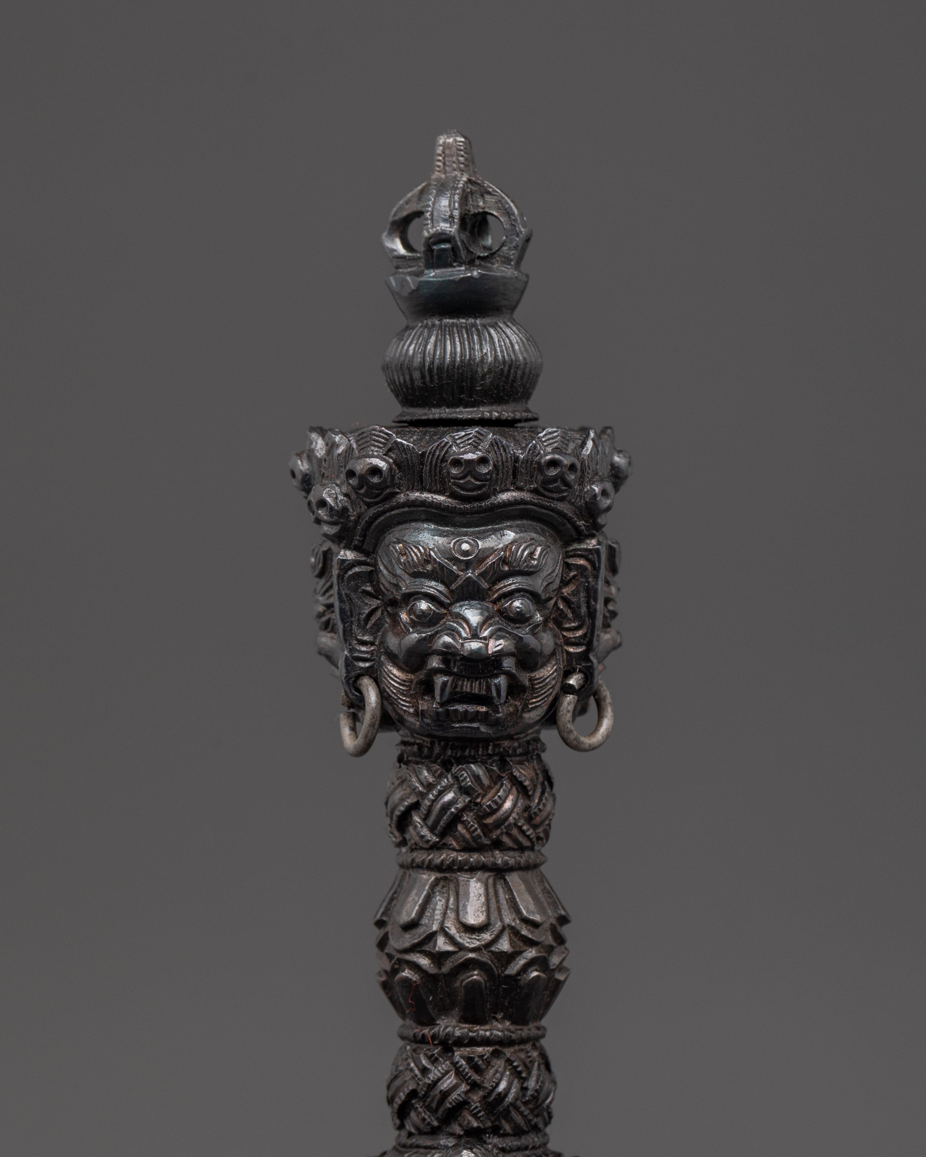 Tibetan Phurba Dagger with Stand | Handmade Ritual Dagger for Altar Use