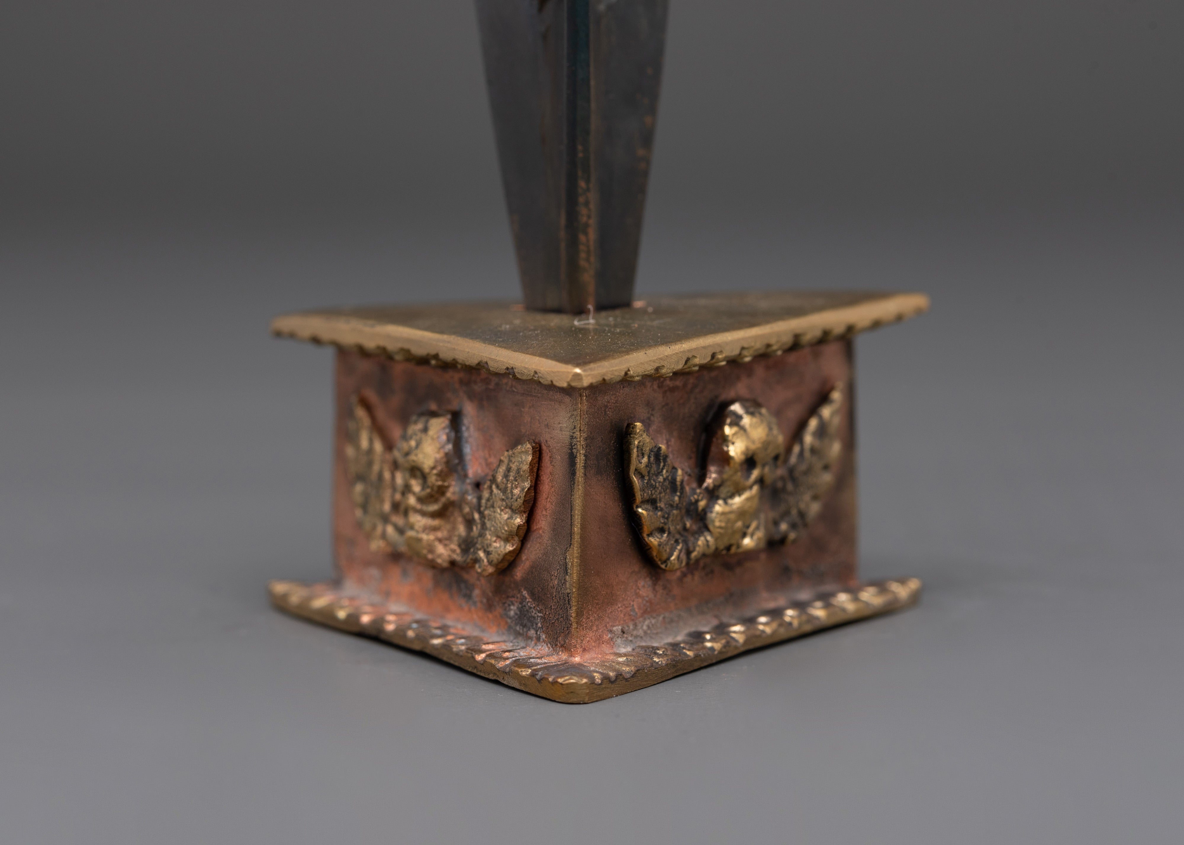 Tibetan Phurba Dagger with Stand | Handmade Ritual Dagger for Altar Use