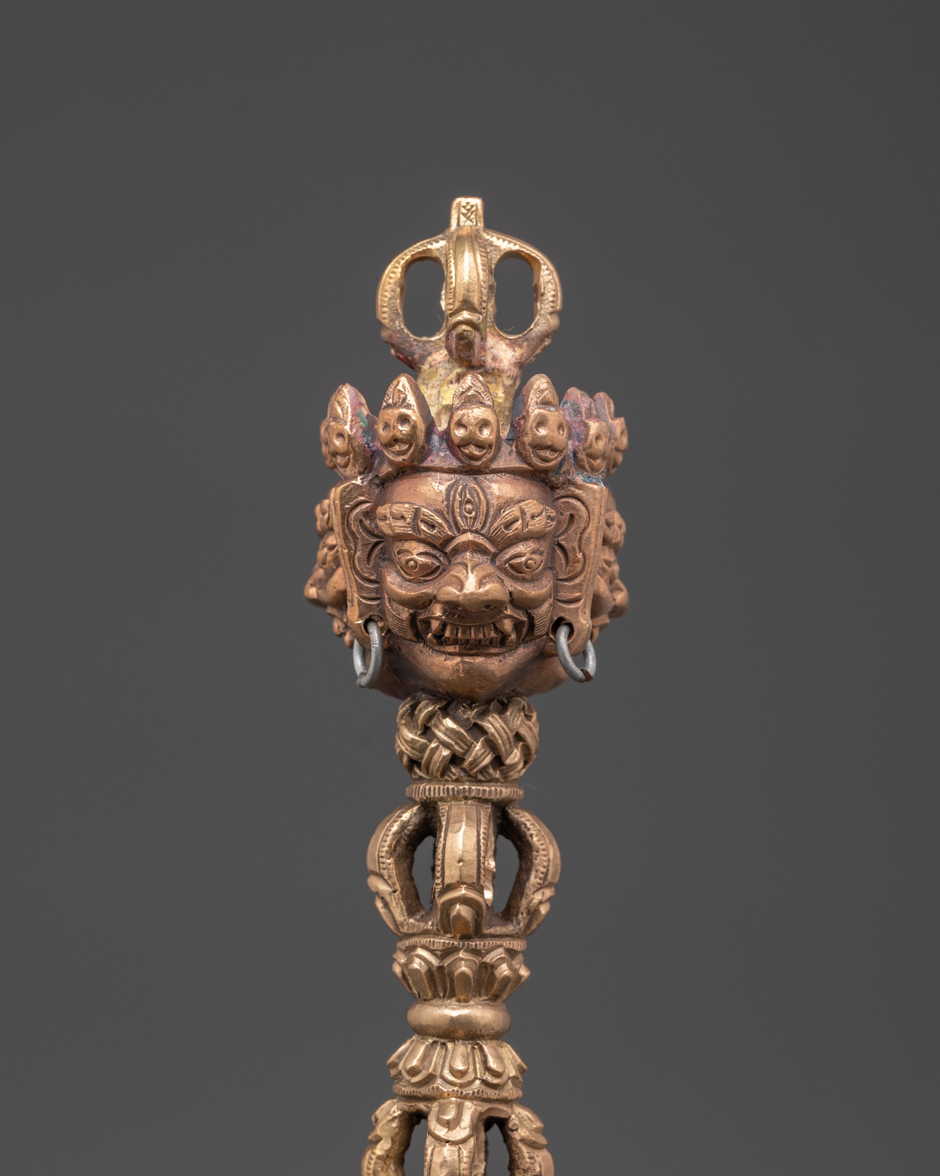 Tibetan Buddhist Three-Faced Deity Phurba | Ceremonial Ritual Dagger